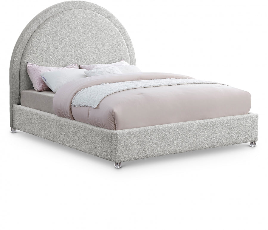 Rich Cream Boucle Fabric Bed – IF-5205