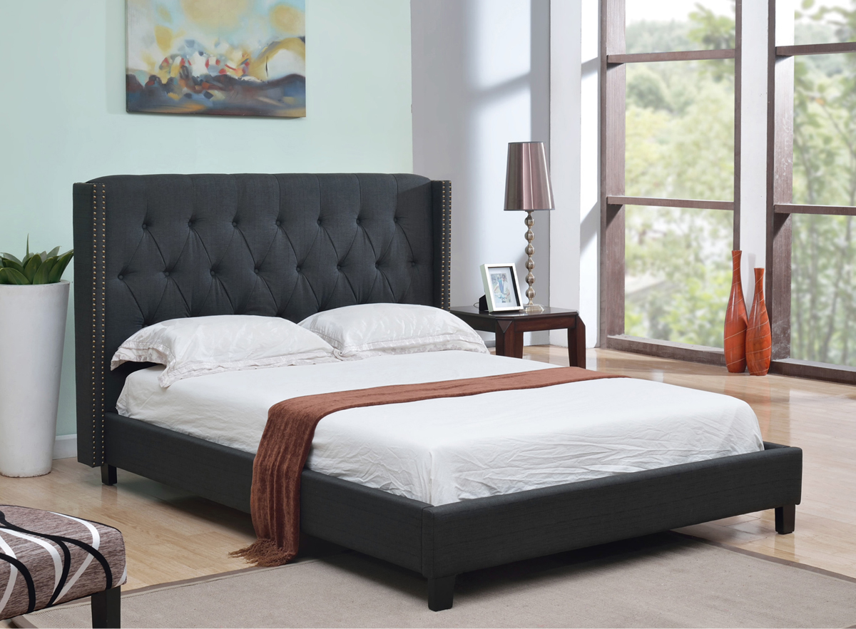 Image of if-5800 - double or queen or king bed - platform bed includes mattress support.