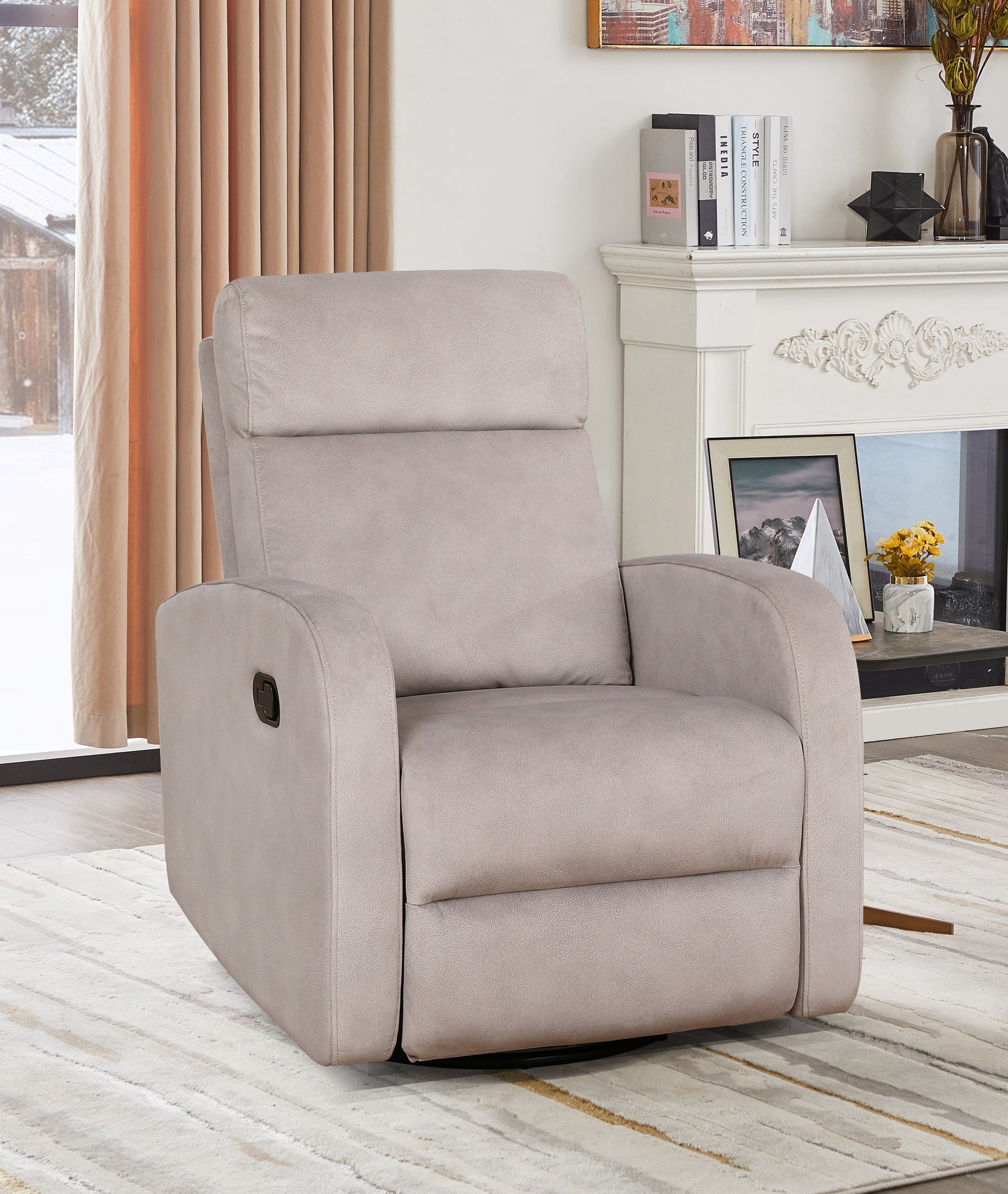Light Grey Fabric Rocker Recliner – IF-6337-M Recliner