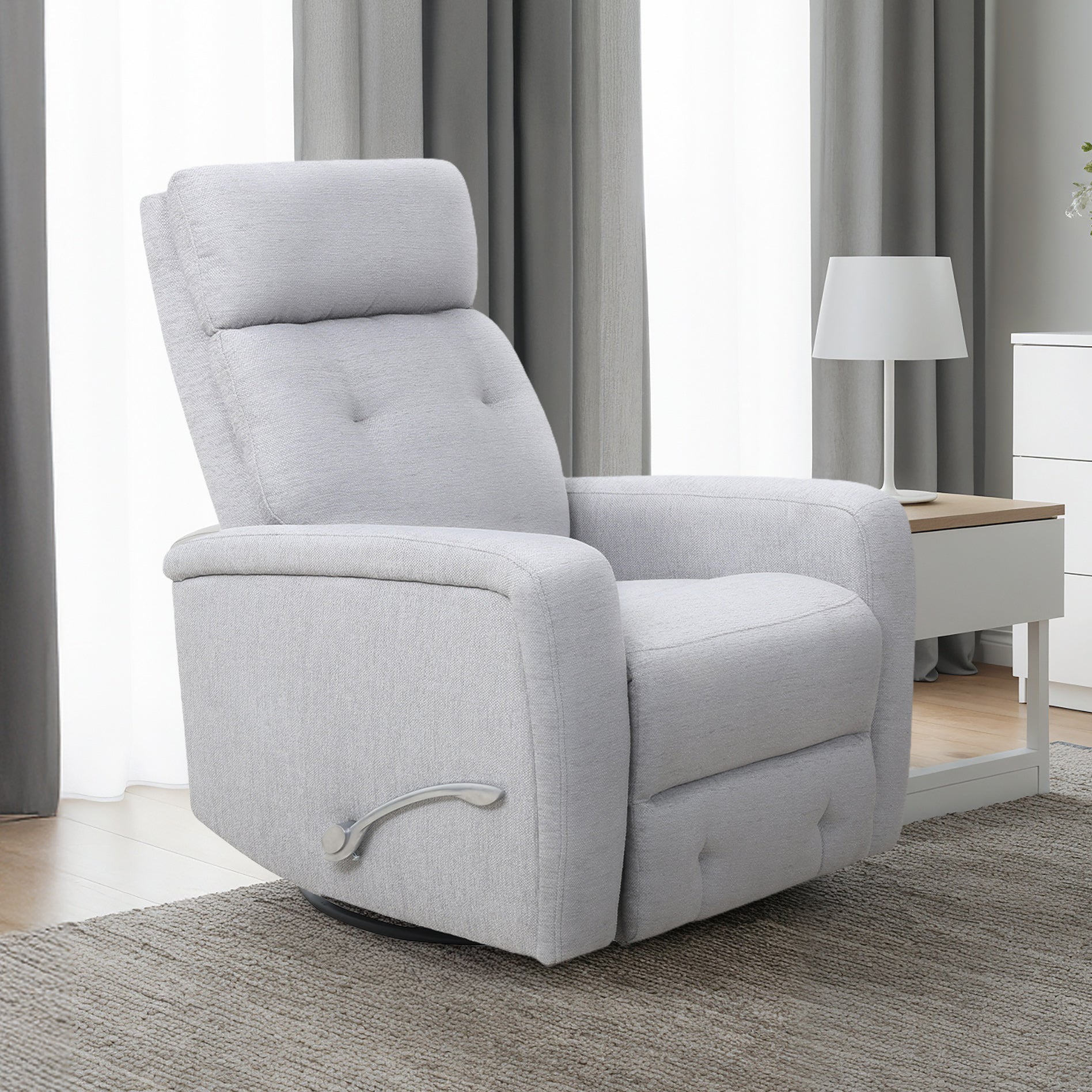 Light Grey Fabric Swivel Recliner – IF-6325-M Recliner