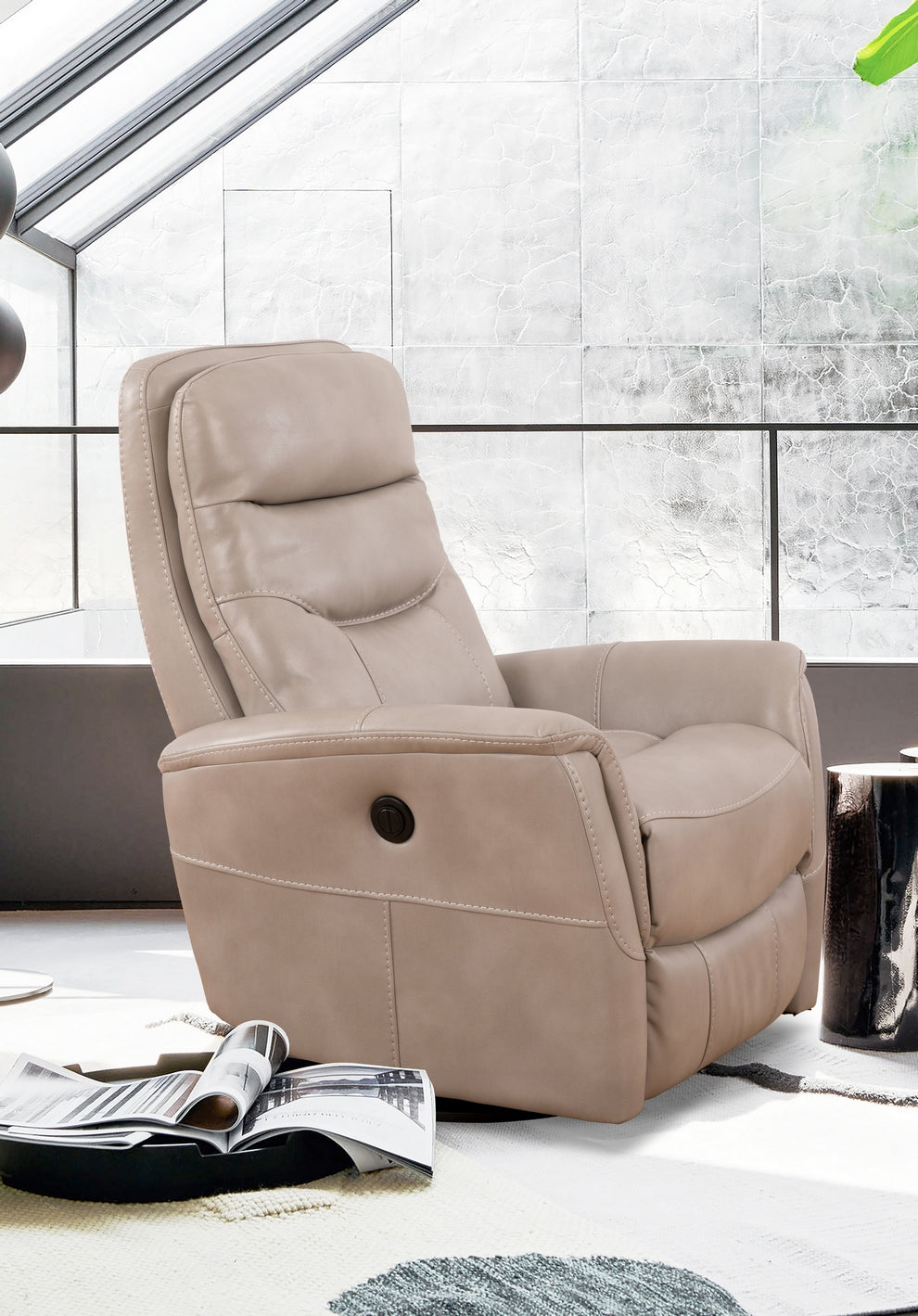 Taupe Leather Power Recliner – IF-6301-M Recliner