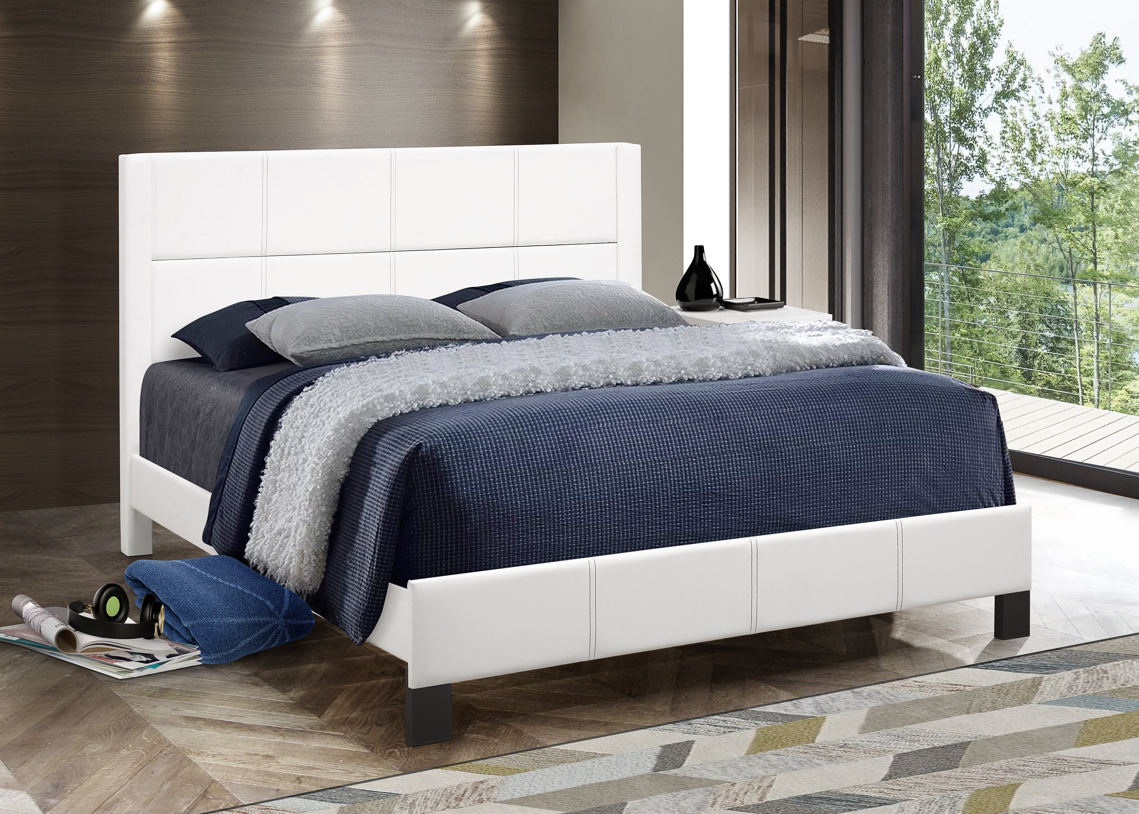 Image of if-5351 - single or double or queen bed - platform bed includes mattress support.
