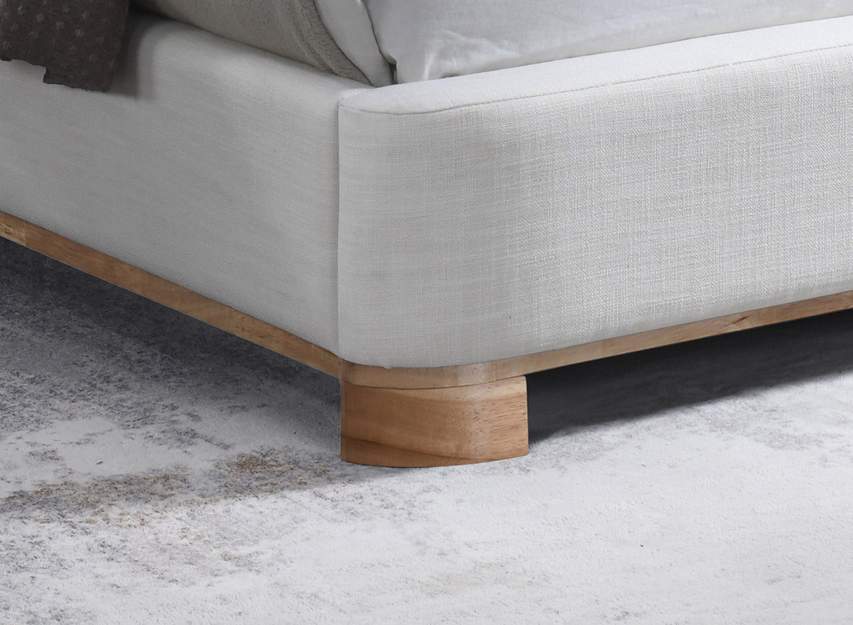 Ivory Upholstered Platform Bed – IF-5910