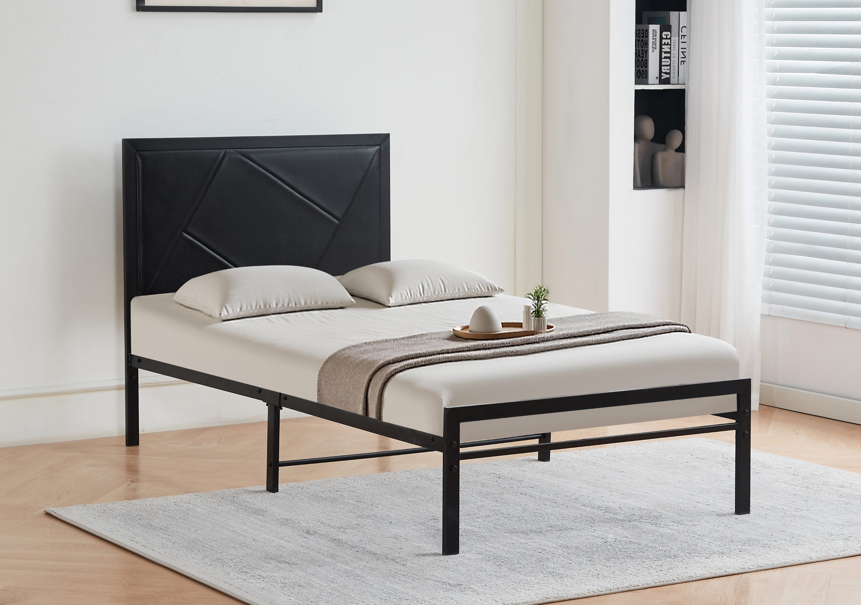 White Metal Twin Bed Frame – IF-140B