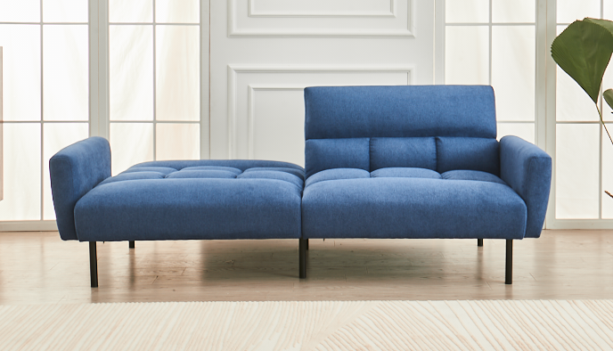 Blue Tufted Sofa Bed – IF-8040
