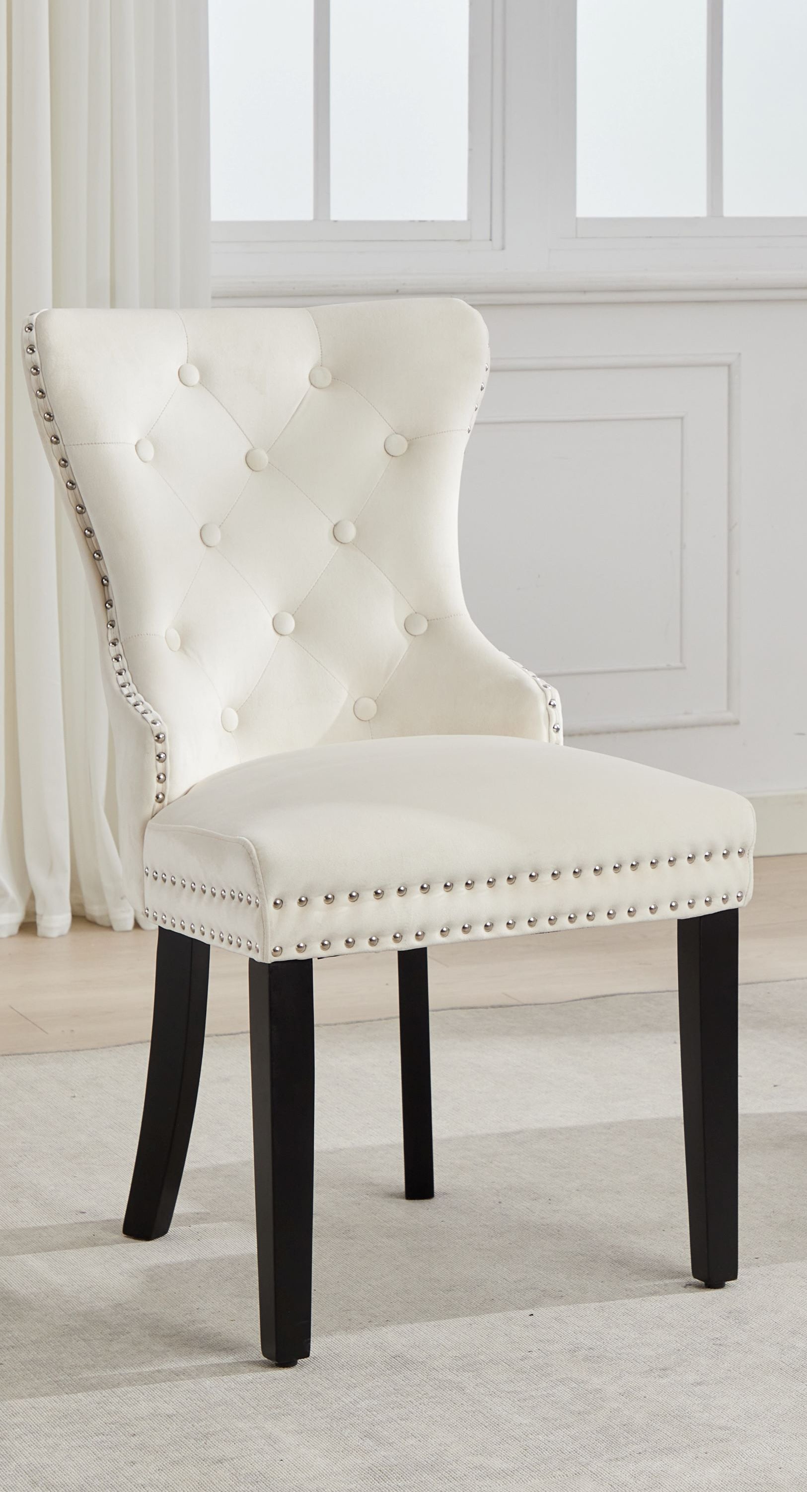 Dark Espresso Wooden Legs Accent Chair – C-1228