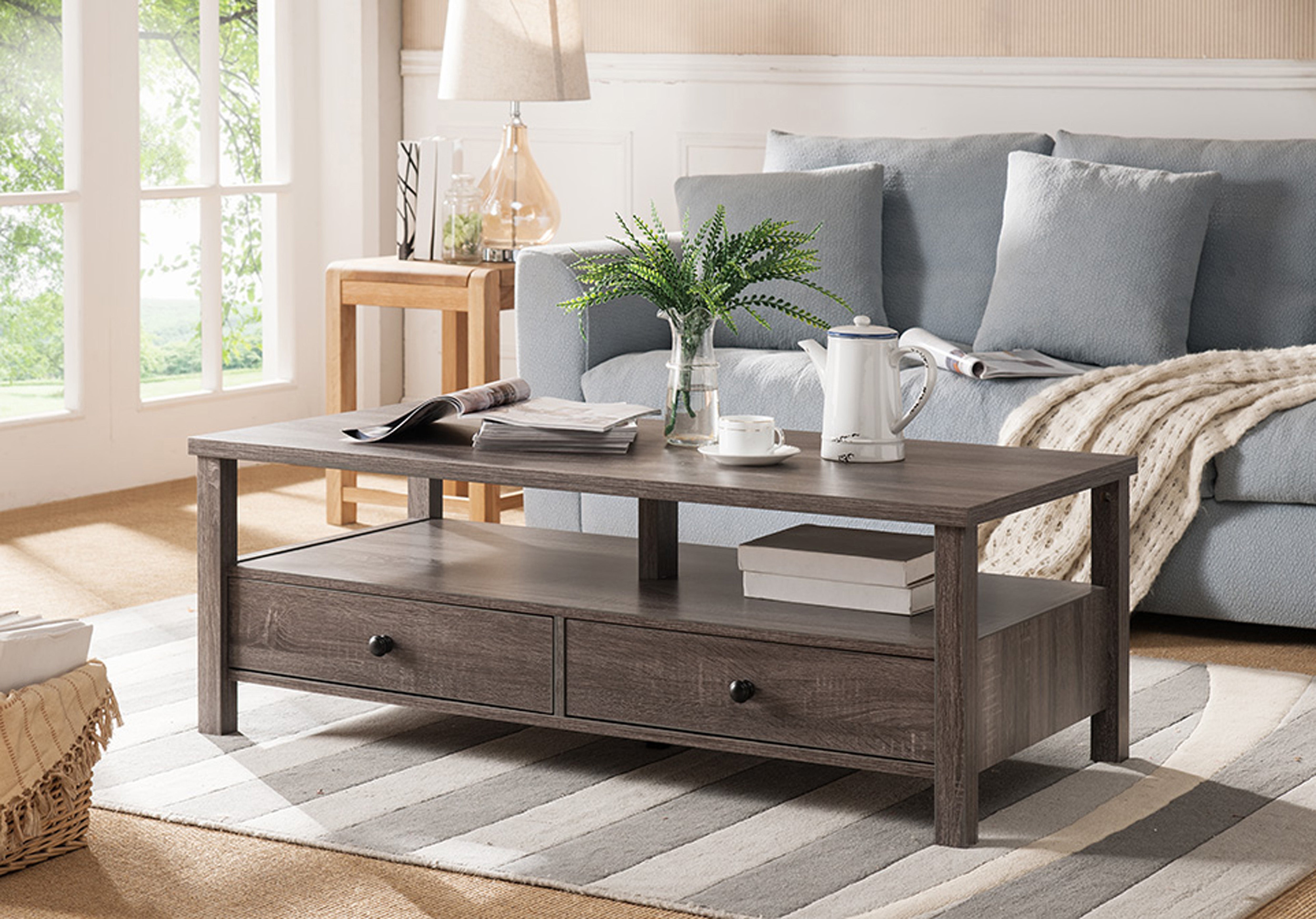 2 Pull-Out Storage Drawers Coffee / Side Table – IF-3221