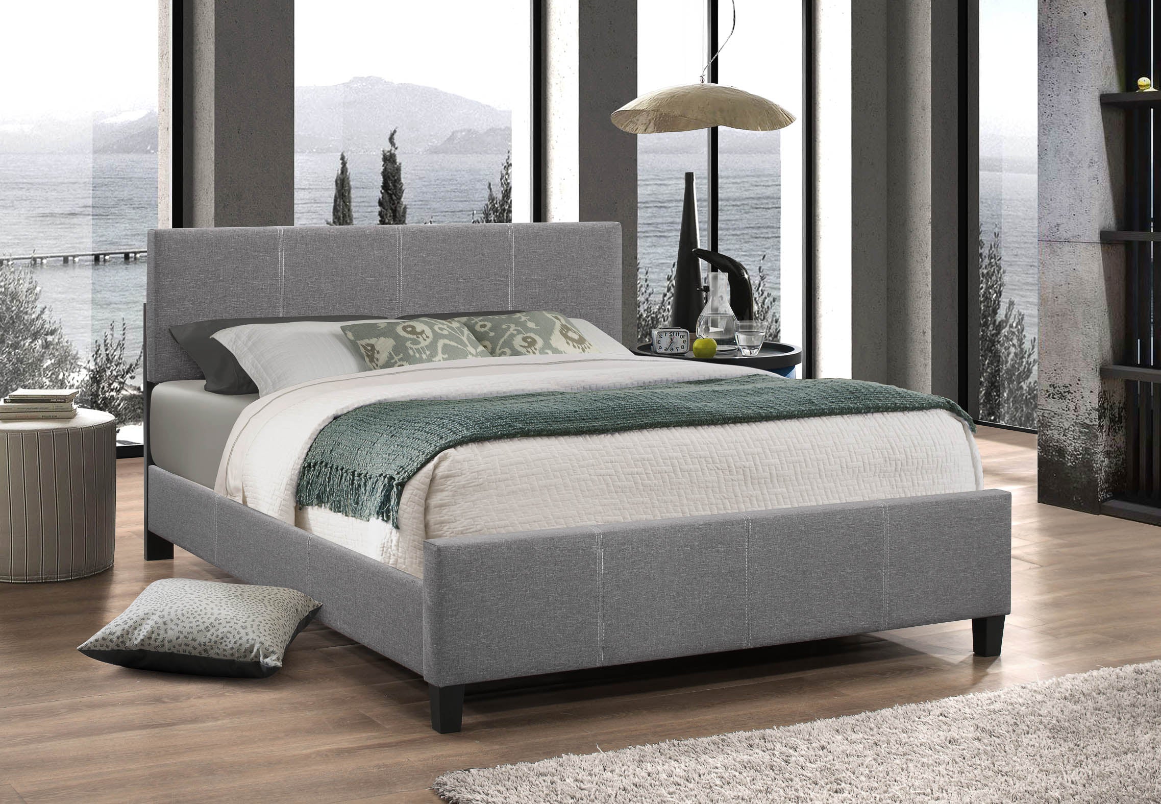 Image of if-137 - single or double or queen bed - platform bed includes mattress support.