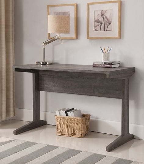 Grey Wood Console/Desk with Storage Basket – IF-7006