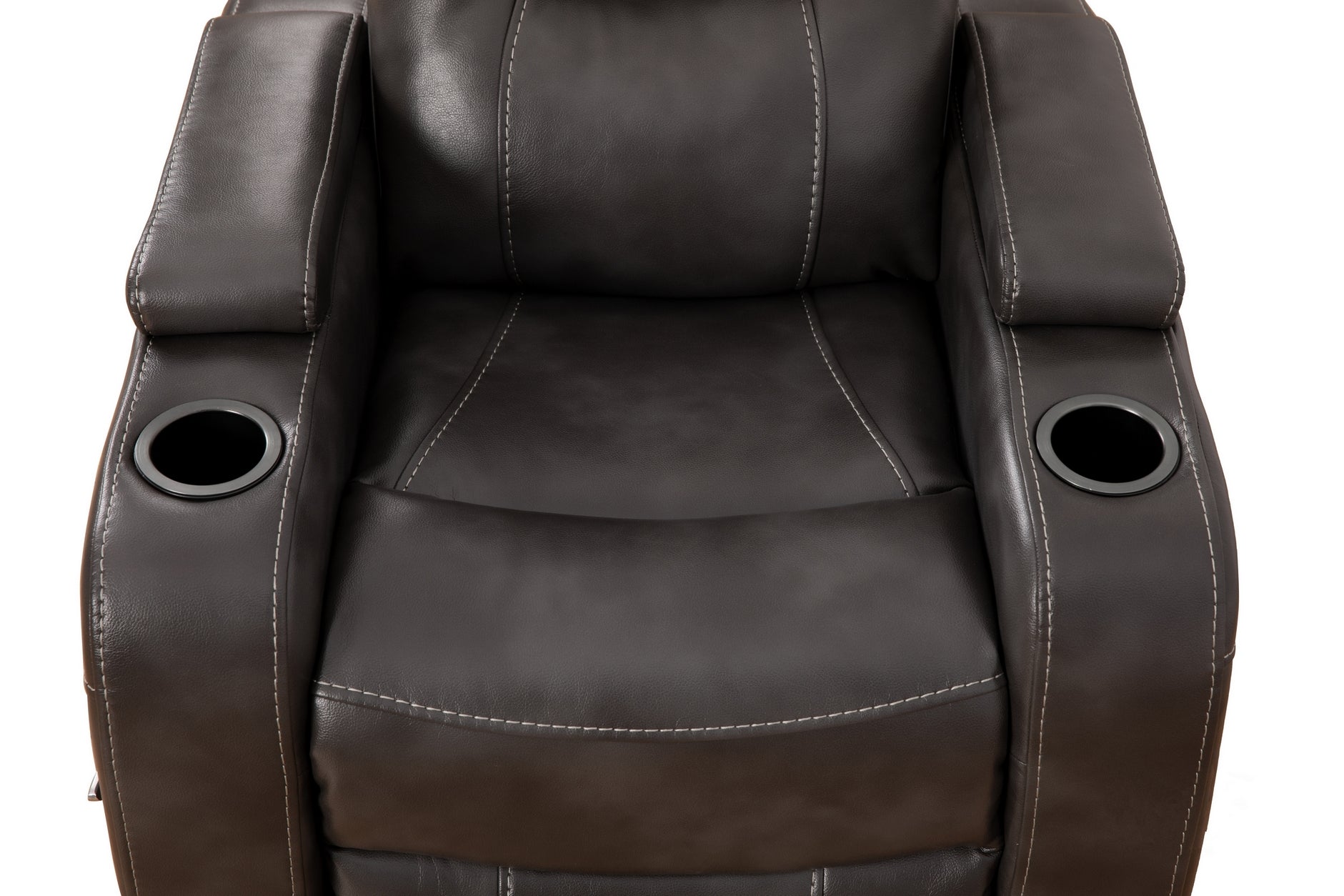 Grey Leather Power Recliner with Cupholder – IF-6312-M Recliner