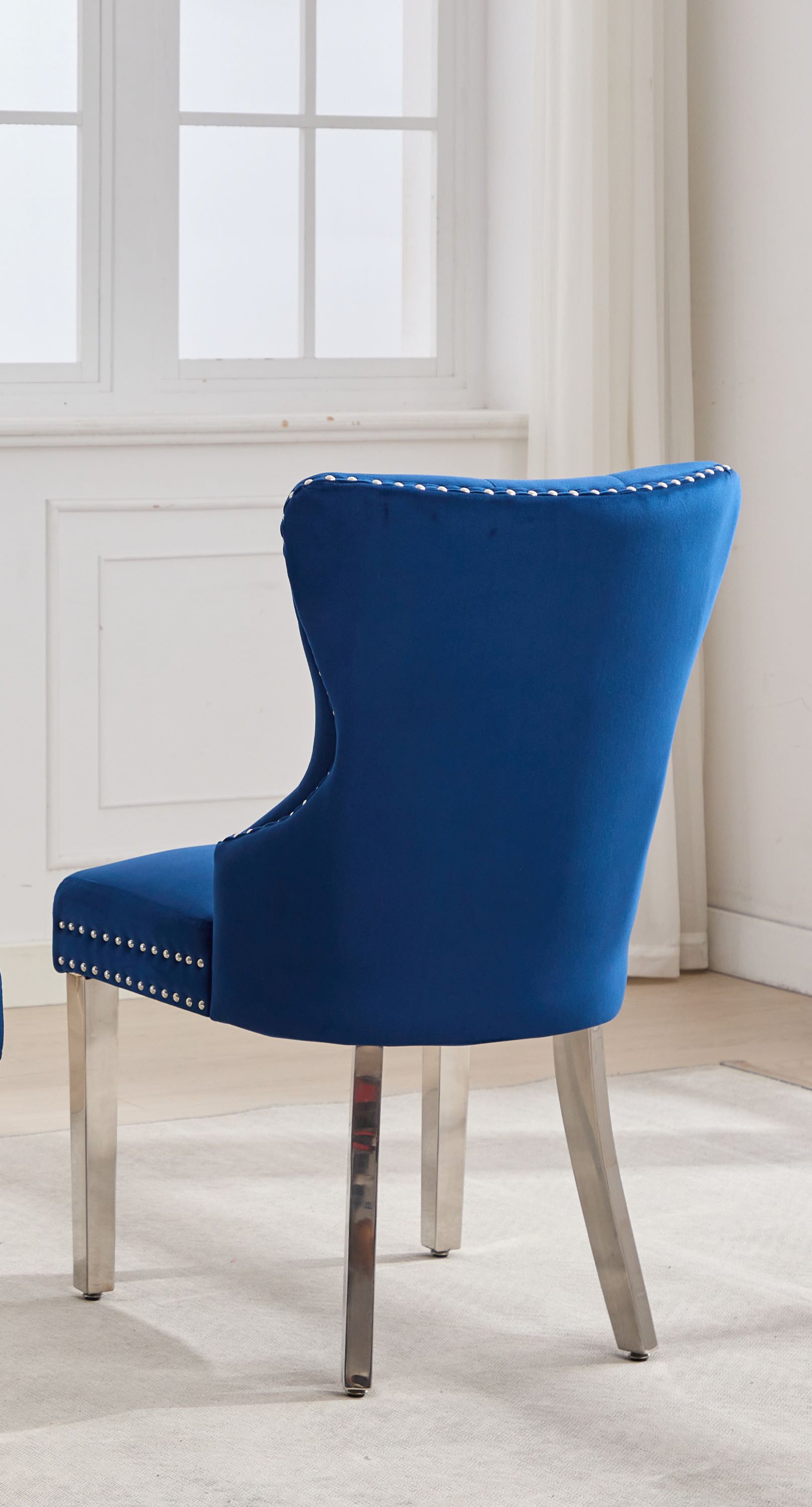 Soft-Touch Blue Velvet Accent Chair – C-1247