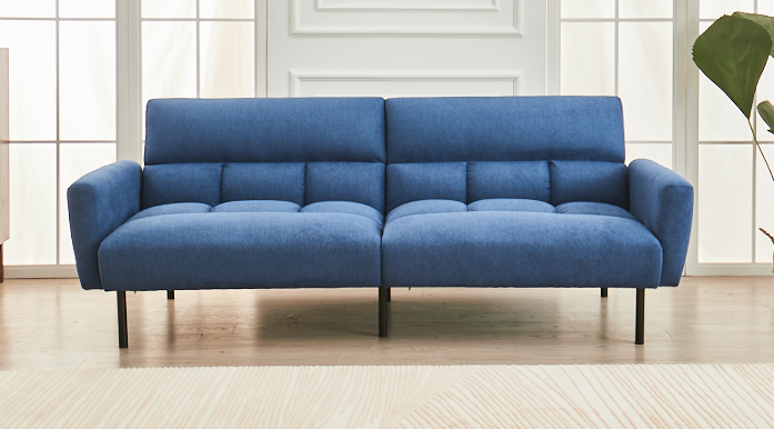 Blue Tufted Sofa Bed – IF-8040