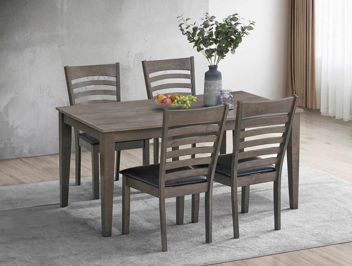 Black PU Upholstered Cushion Seats Dinette Set – T-1080 C-1081
