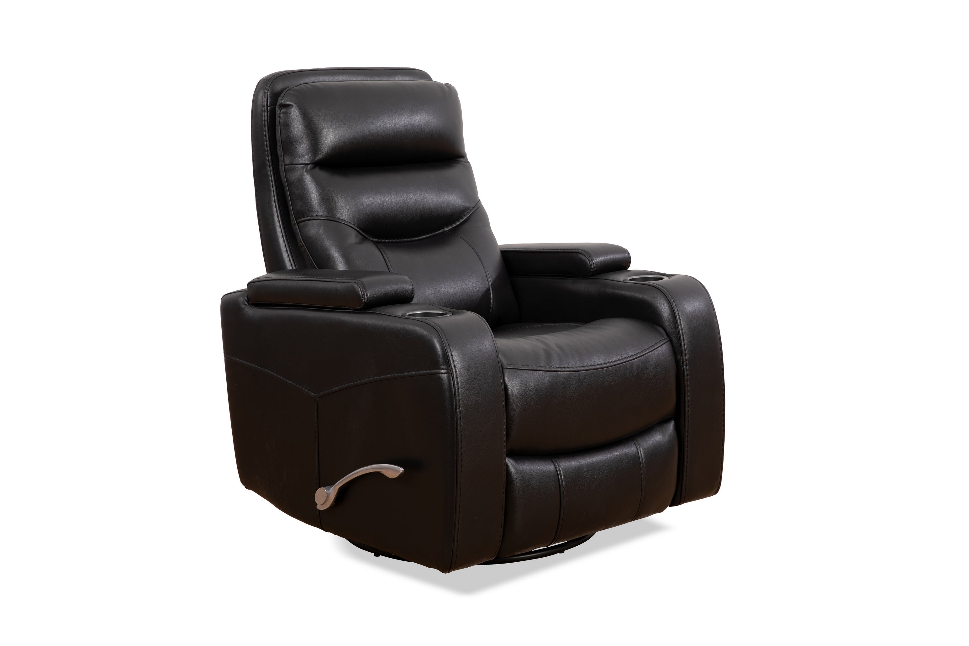 Black Leather Power Recliner with Cupholder – IF-6310-M Recliner