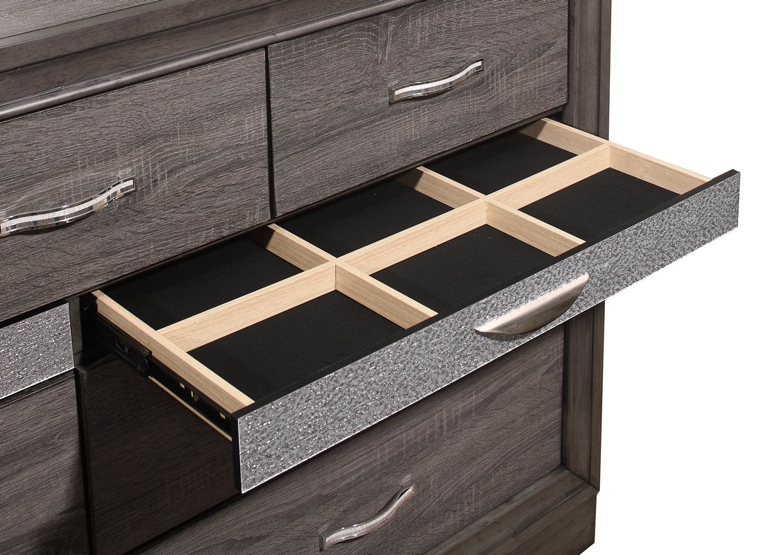 Features 9 Pull-Out Drawers Dresser & Mirror Set – Seville 'Harper' D/M
