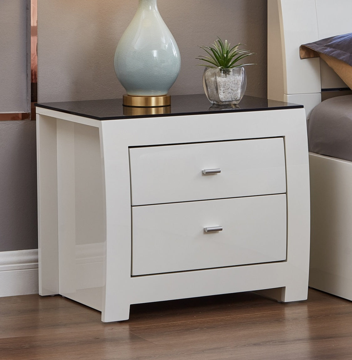 Features 2 Pull-Out Drawers Night Stand – Barcelona Night Stand