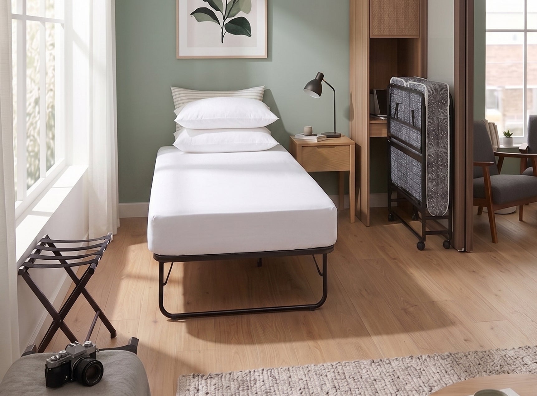 Durable powder-coated steel frame construction Folding Bed – IF-385/386