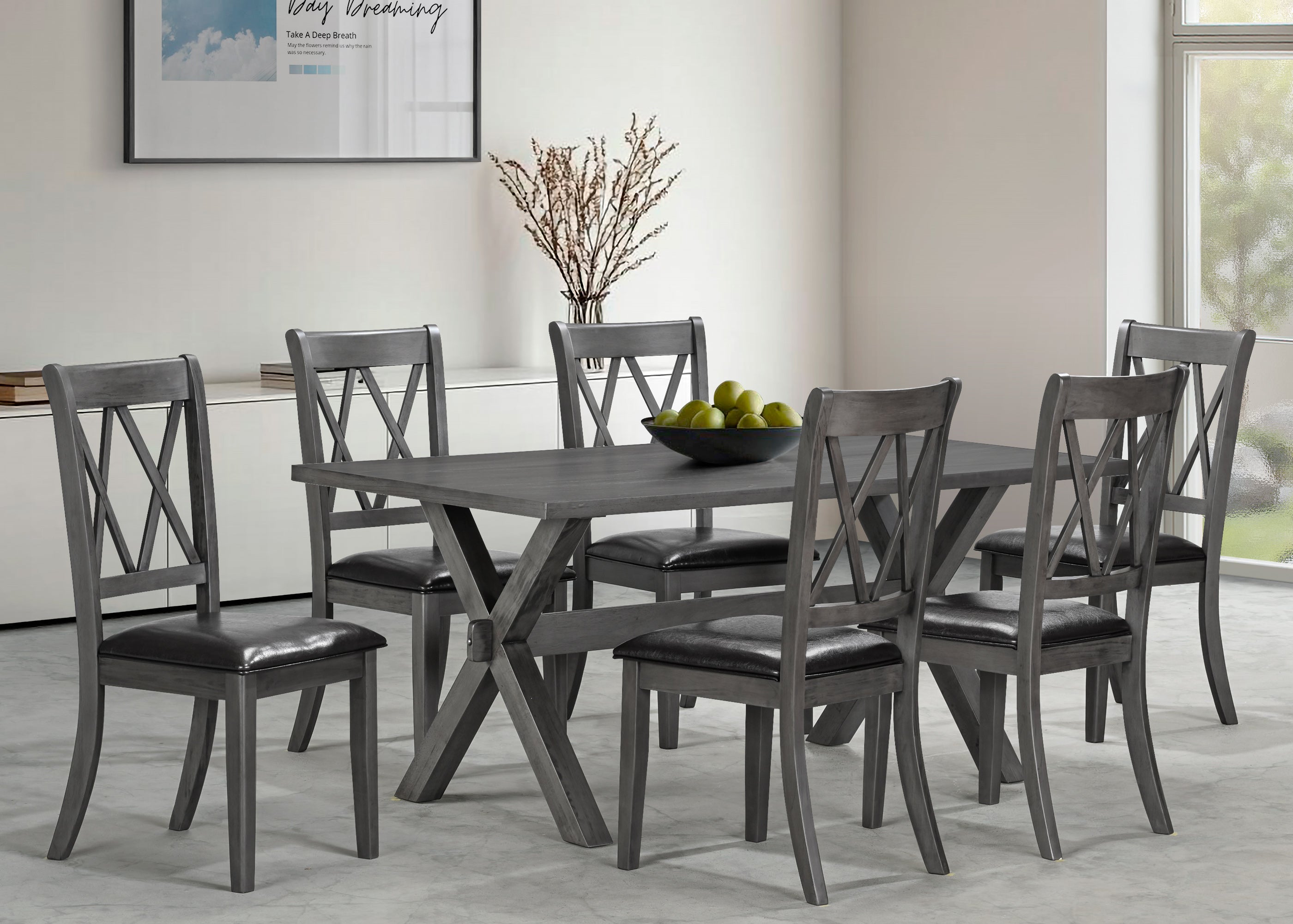 Made from Rubber Wood and Wood Veneers Dinette Set – T-1095 C-1099