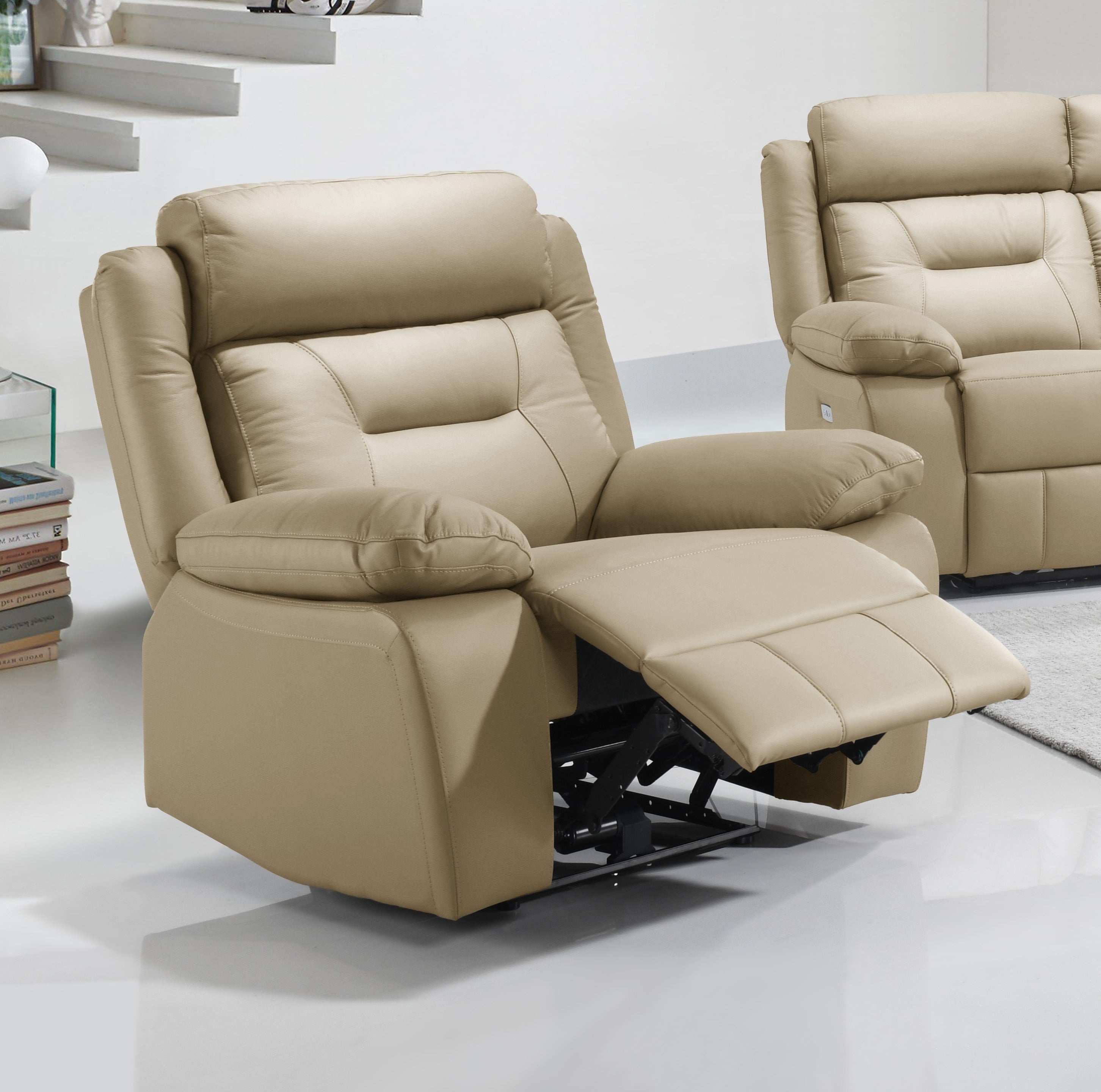 Taupe Leather Power Reclining Loveseat with Console Recliner / Lift Chair – IF-8111 Recliner