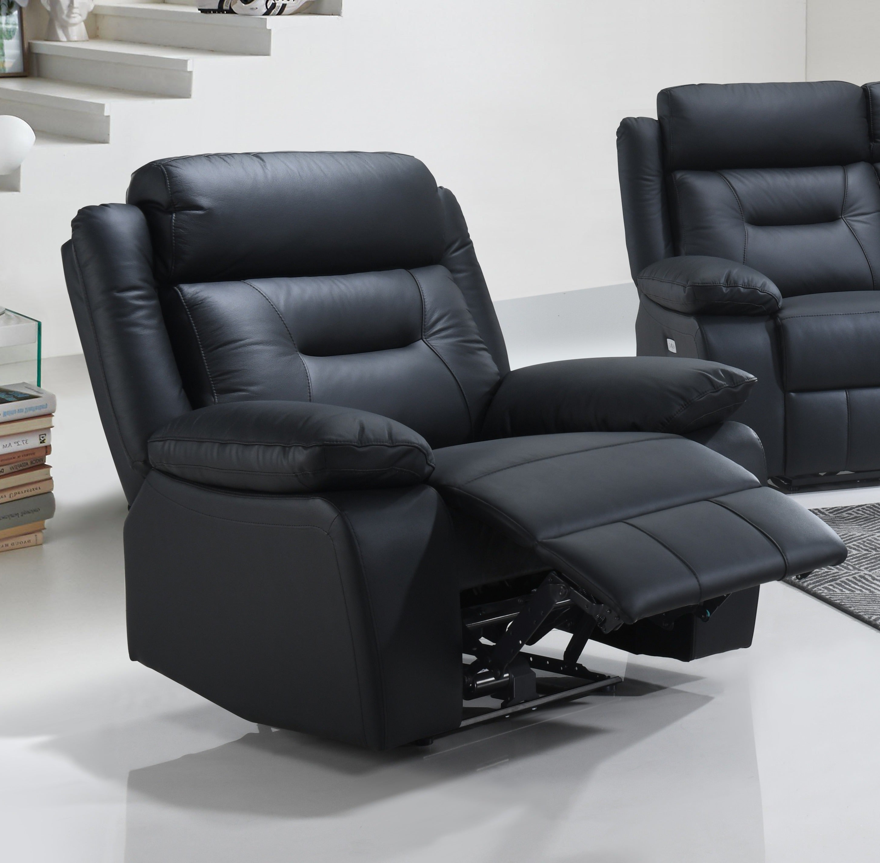 Black Leather Reclining Loveseat with Console Recliner / Lift Chair – IF-8110 Recliner