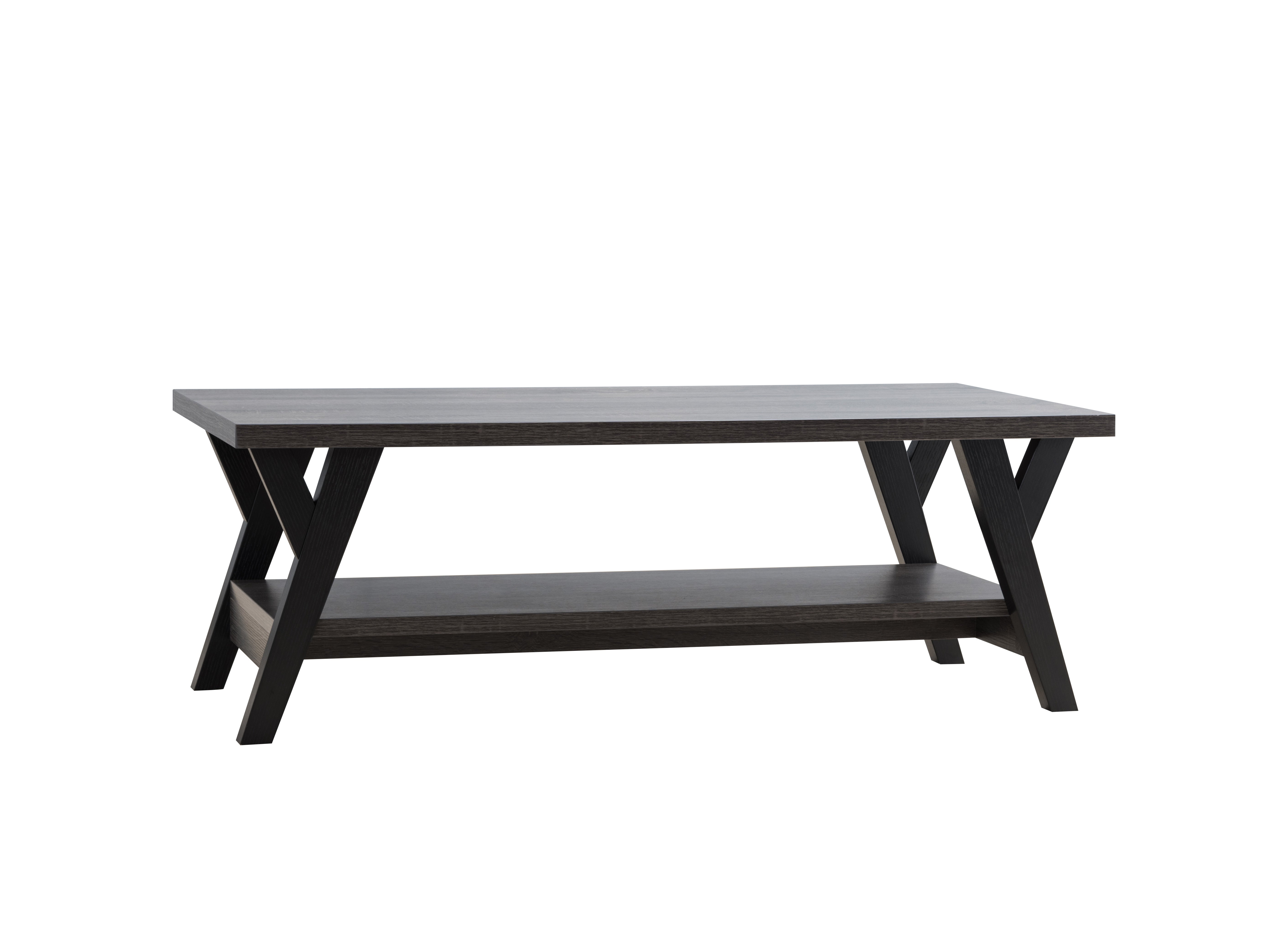 Wooden Top and Shelf with Black Legs Coffee / Side Table – IF-3505