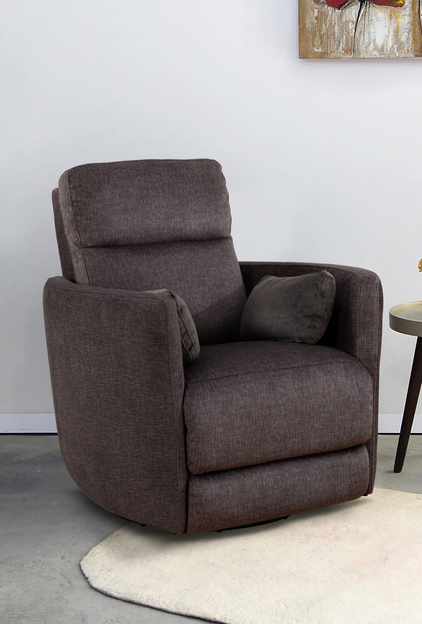Charcoal Fabric Rocker Recliner with Pillow Back – IF-6341-M Recliner