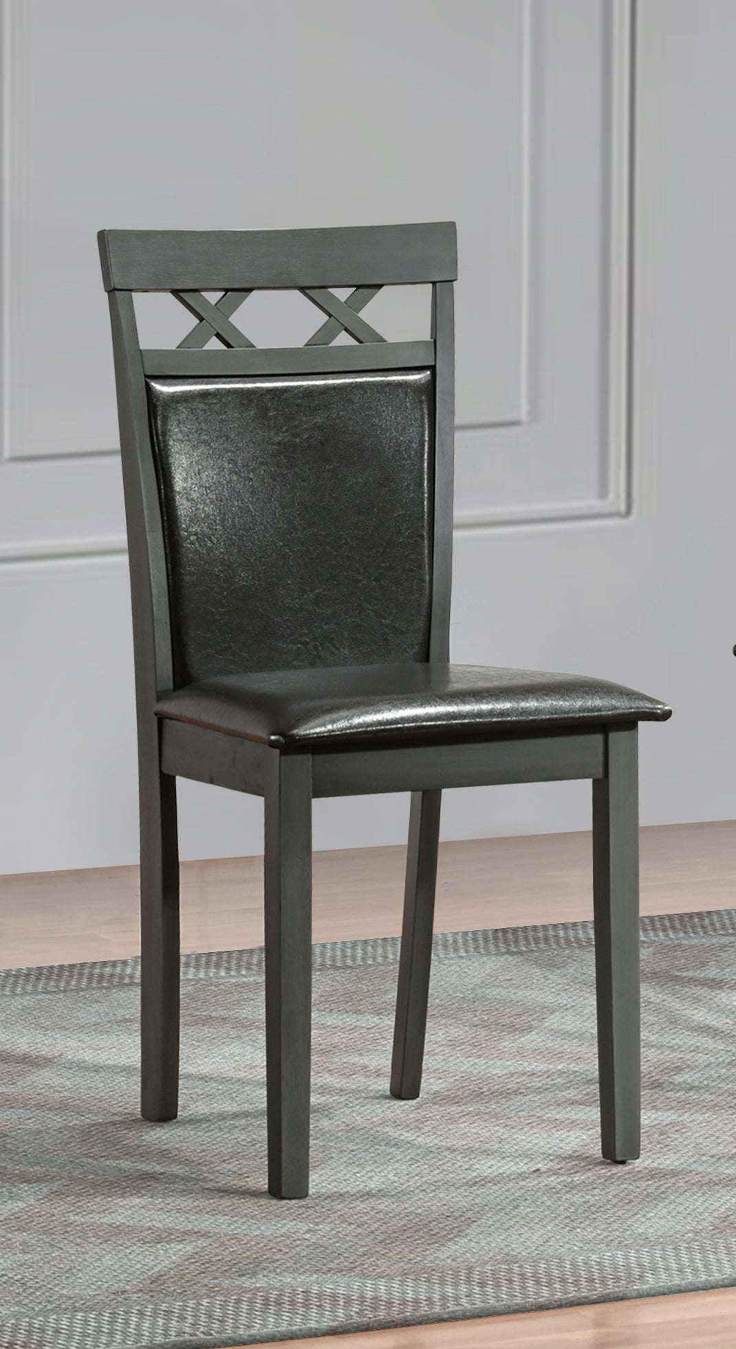 Black PU Upholstered Cushion Seats Chair – C-1097