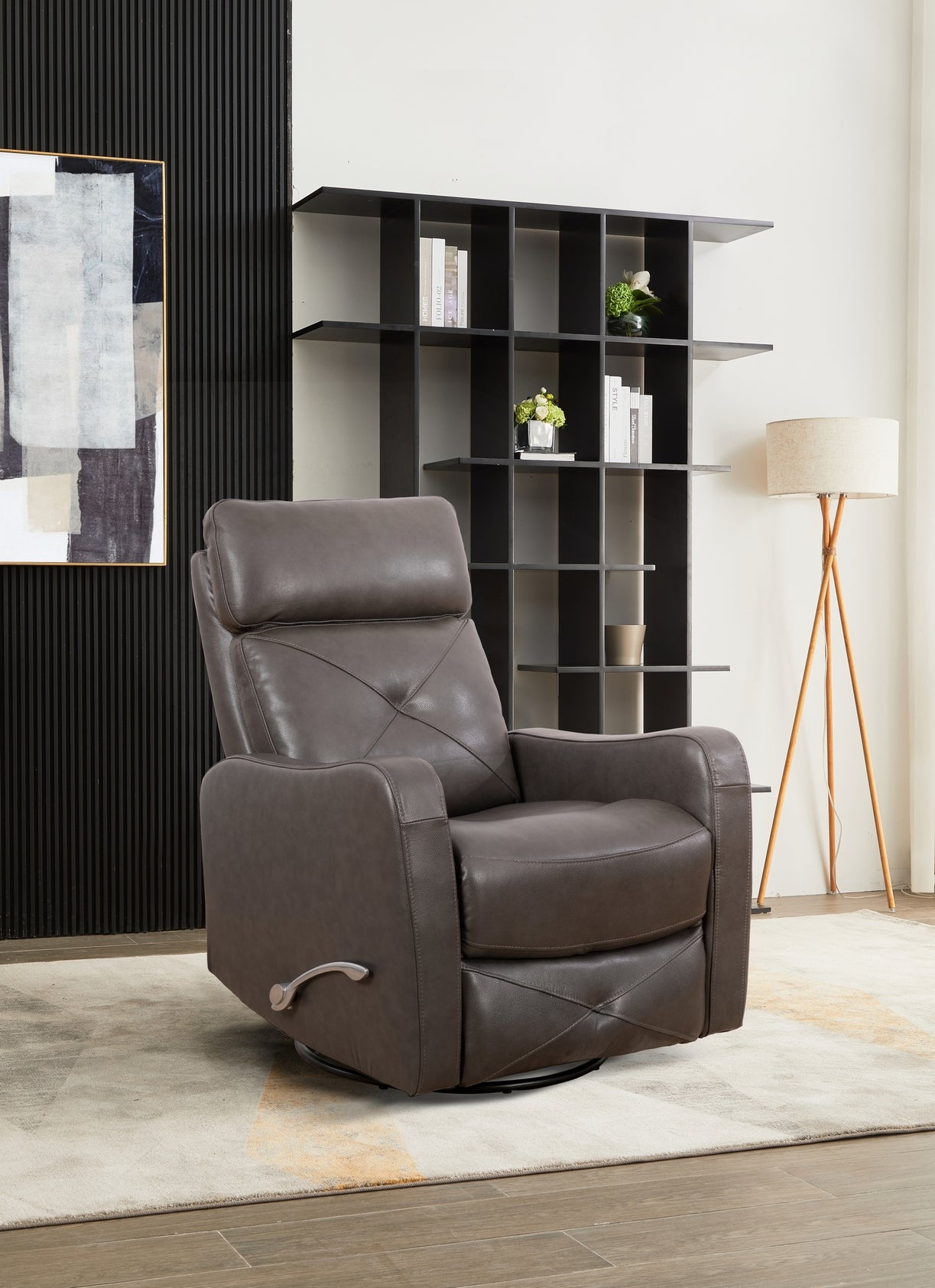 Grey Leather Swivel Glider Recliner – IF-6330-M Recliner