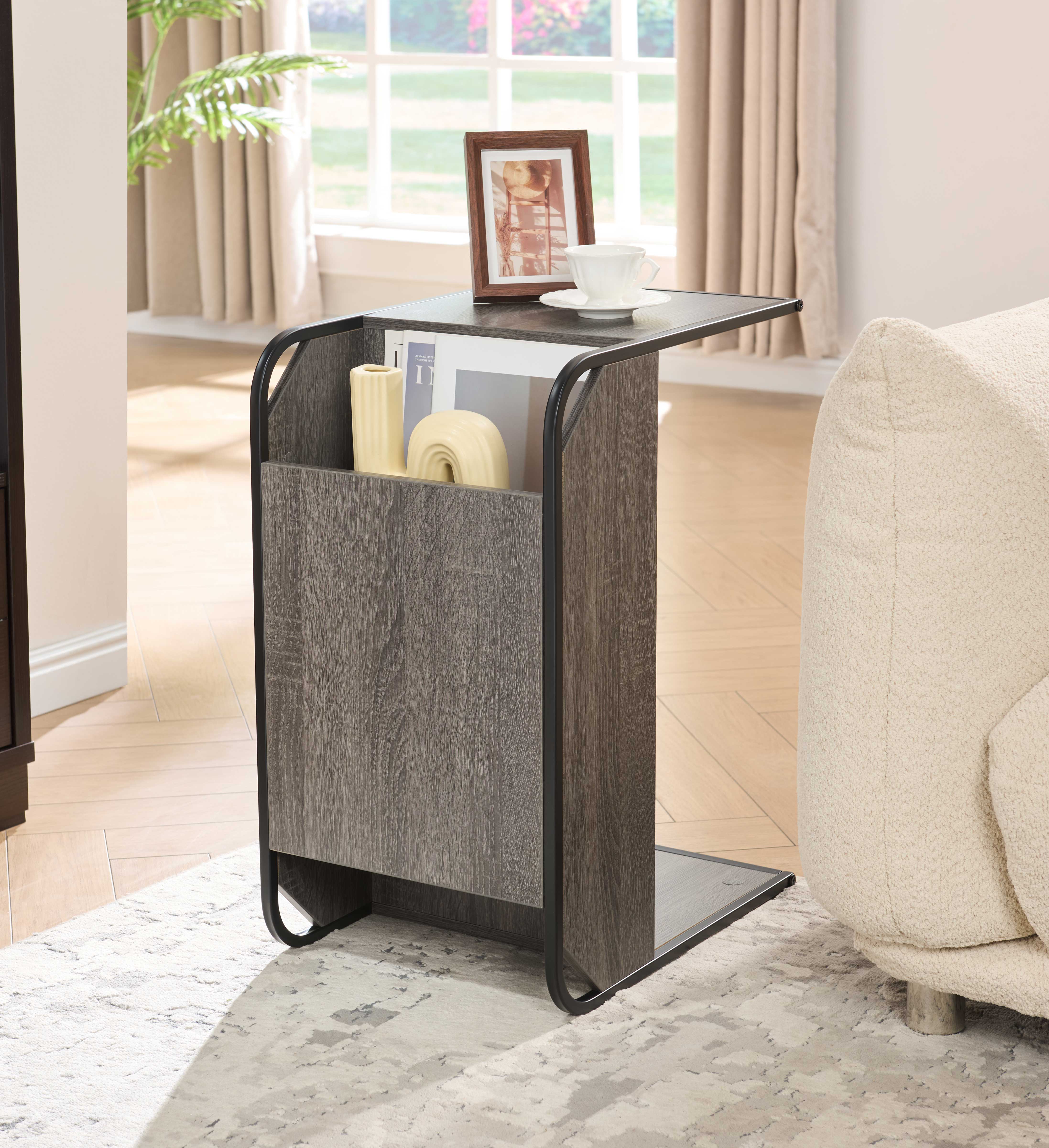 Warm grey oak wood-look panels with a modern reclaimed texture Coffee / Side Table – IF-079
