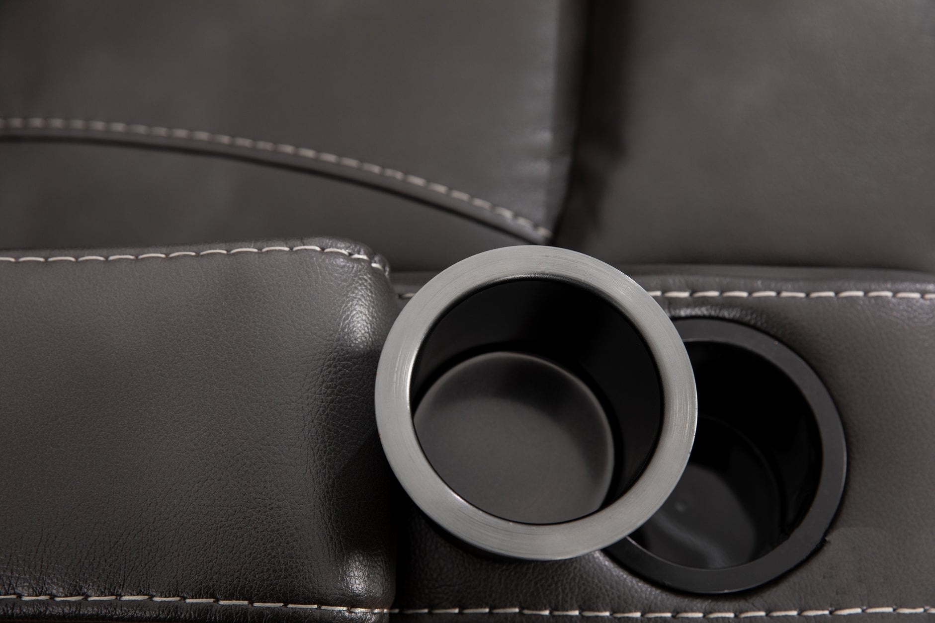 Grey Leather Power Recliner with Cupholder – IF-6312-M Recliner