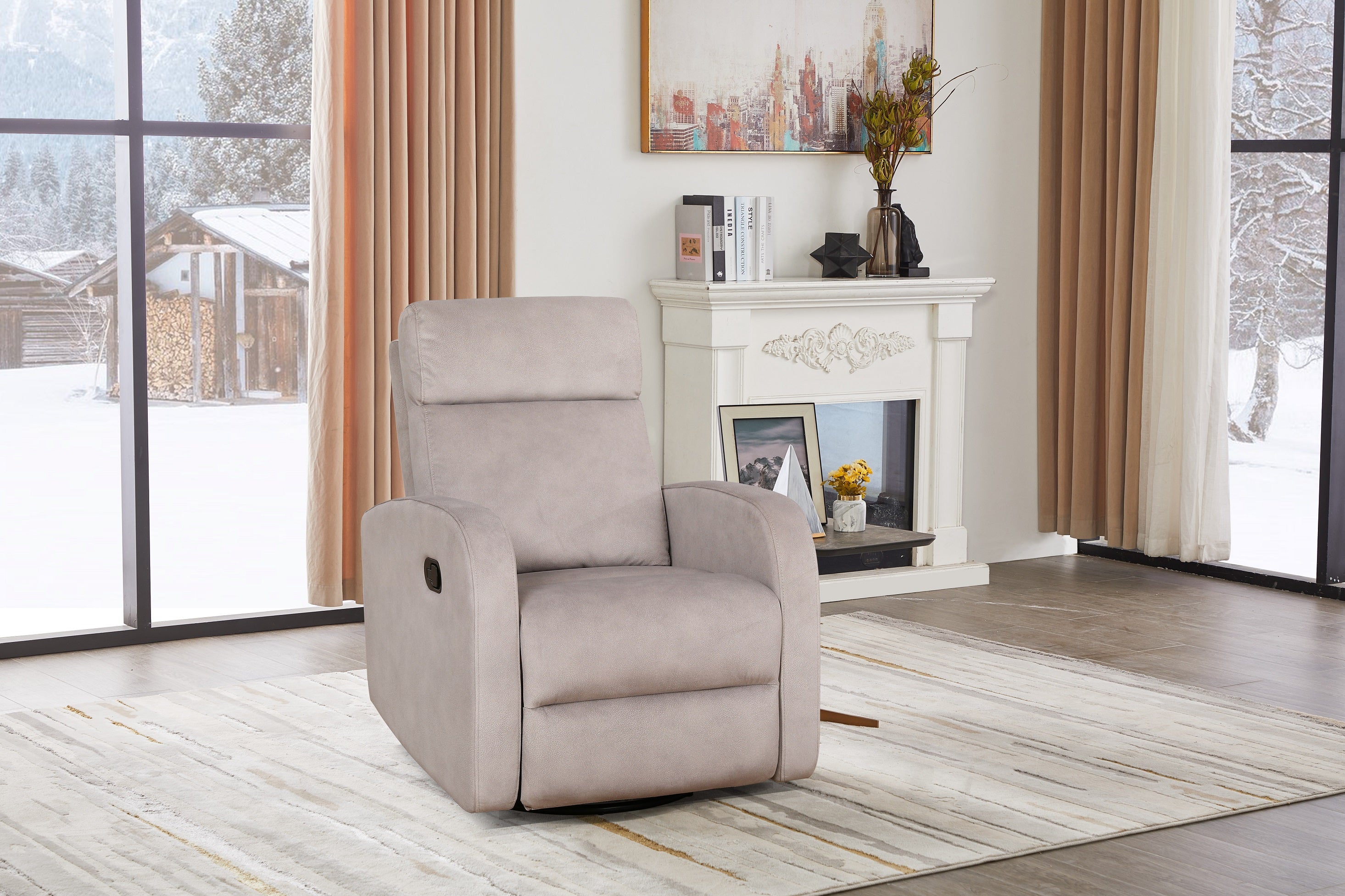 Light Grey Fabric Rocker Recliner – IF-6337-M Recliner