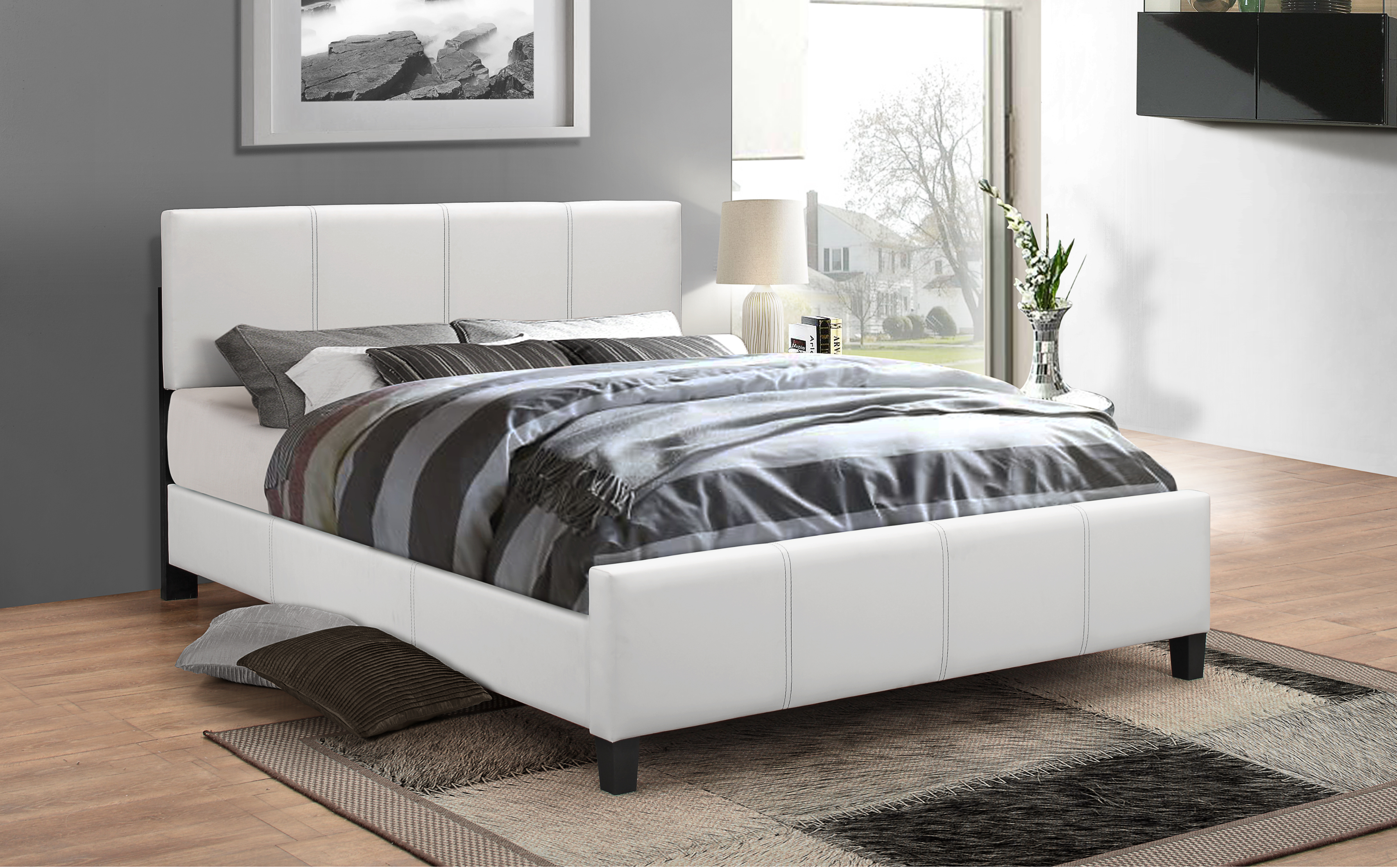 Image of if-174 - single or double or queen bed - platform bed includes mattress support.