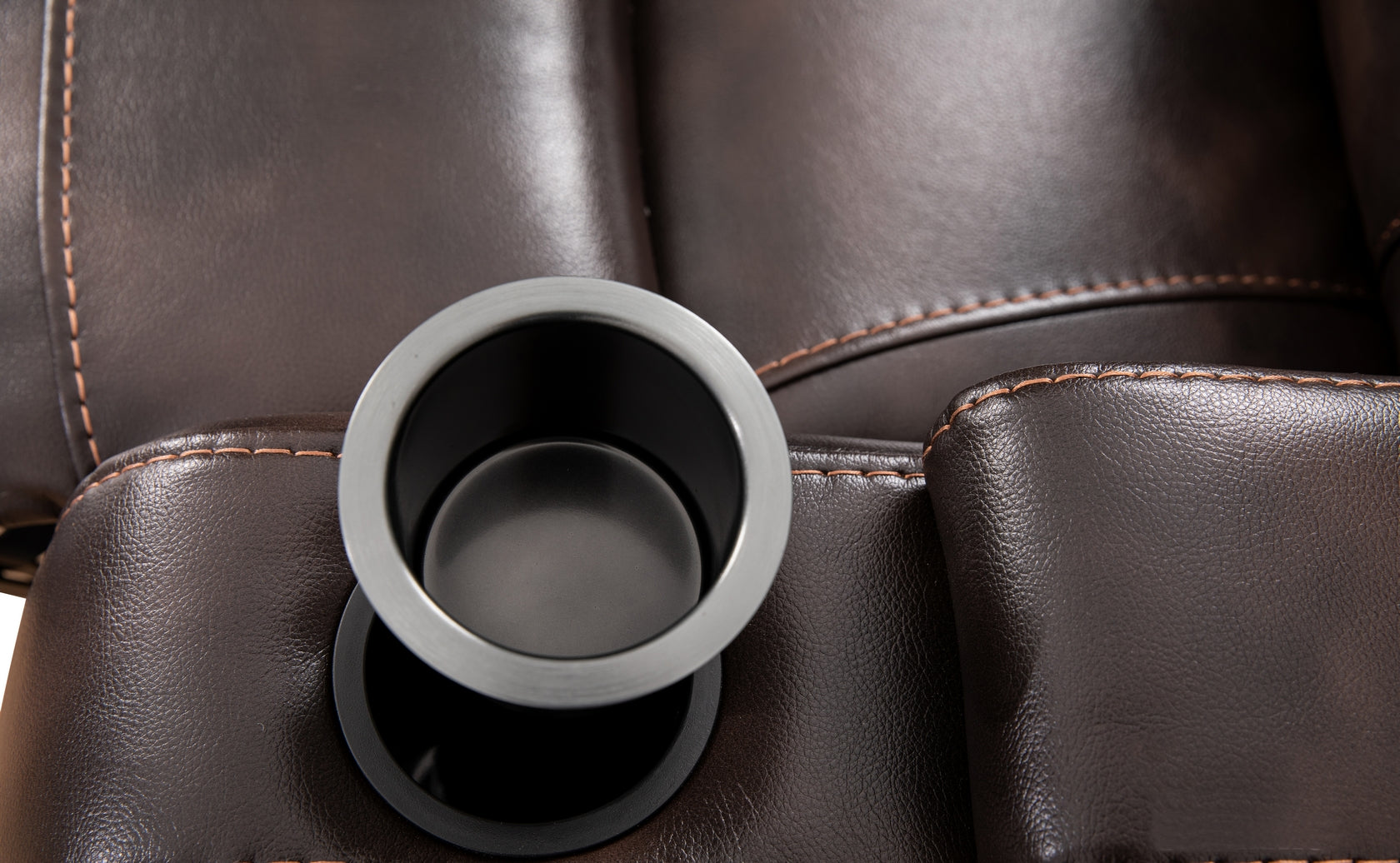 Brown Leather Power Recliner with Cupholder – IF-6311-M Recliner