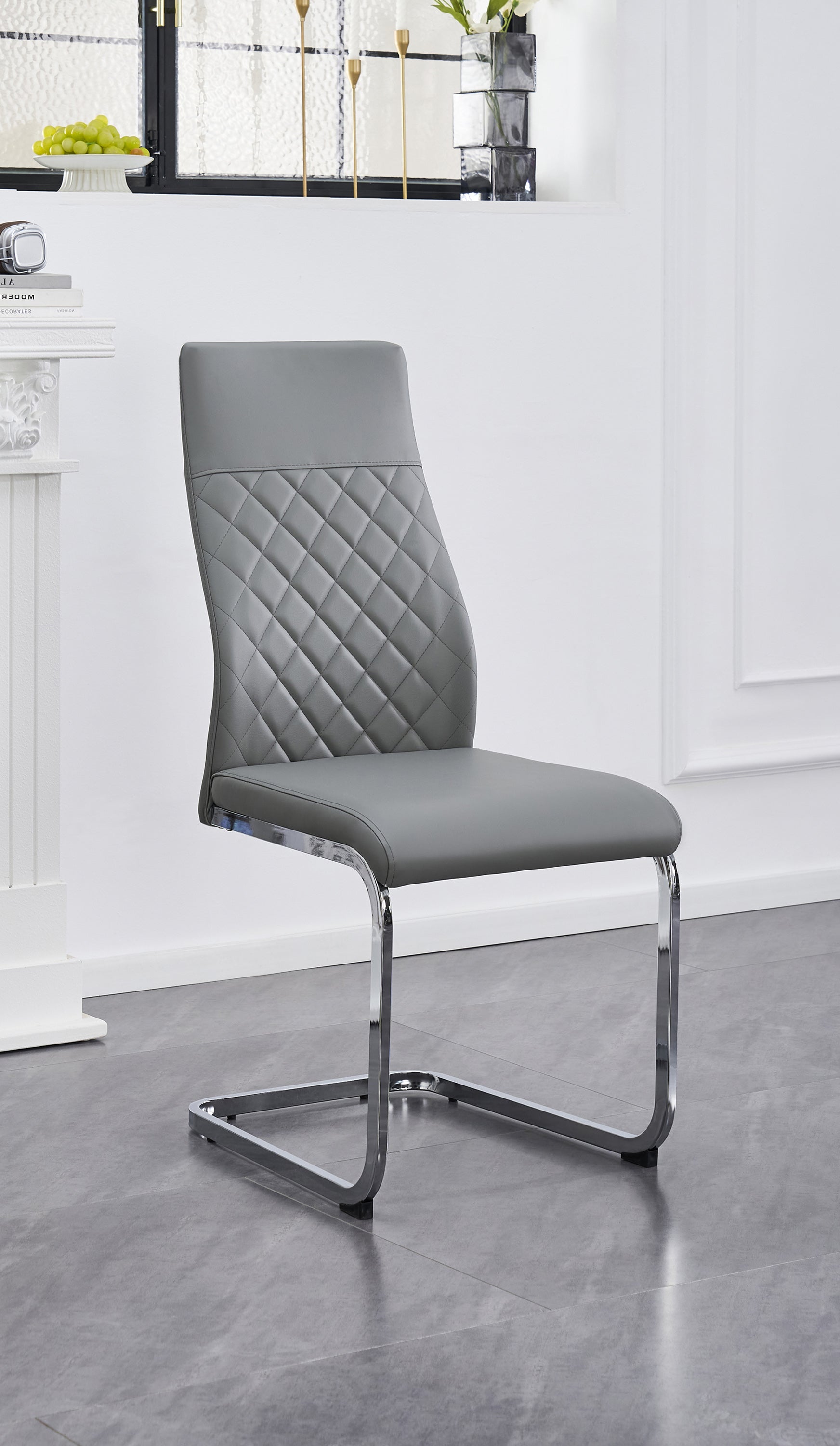 Upholstered in soft Grey PU Dinette Set – T-1448 C-1576