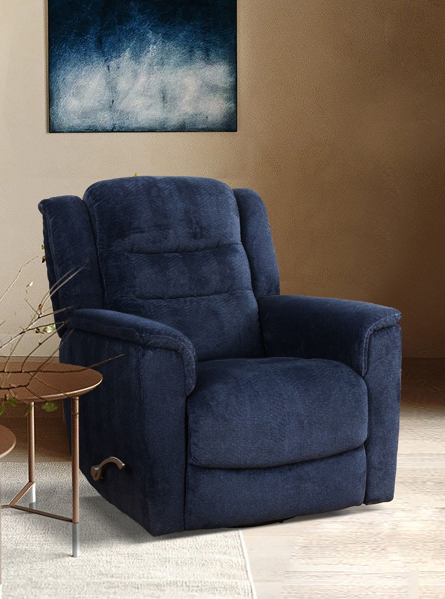 Navy Blue Fabric Rocker Recliner – IF-6347-M Recliner