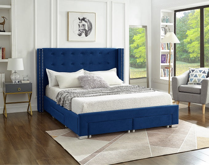 Image of if-5321 - queen or king bed - platform bed includes mattress support.