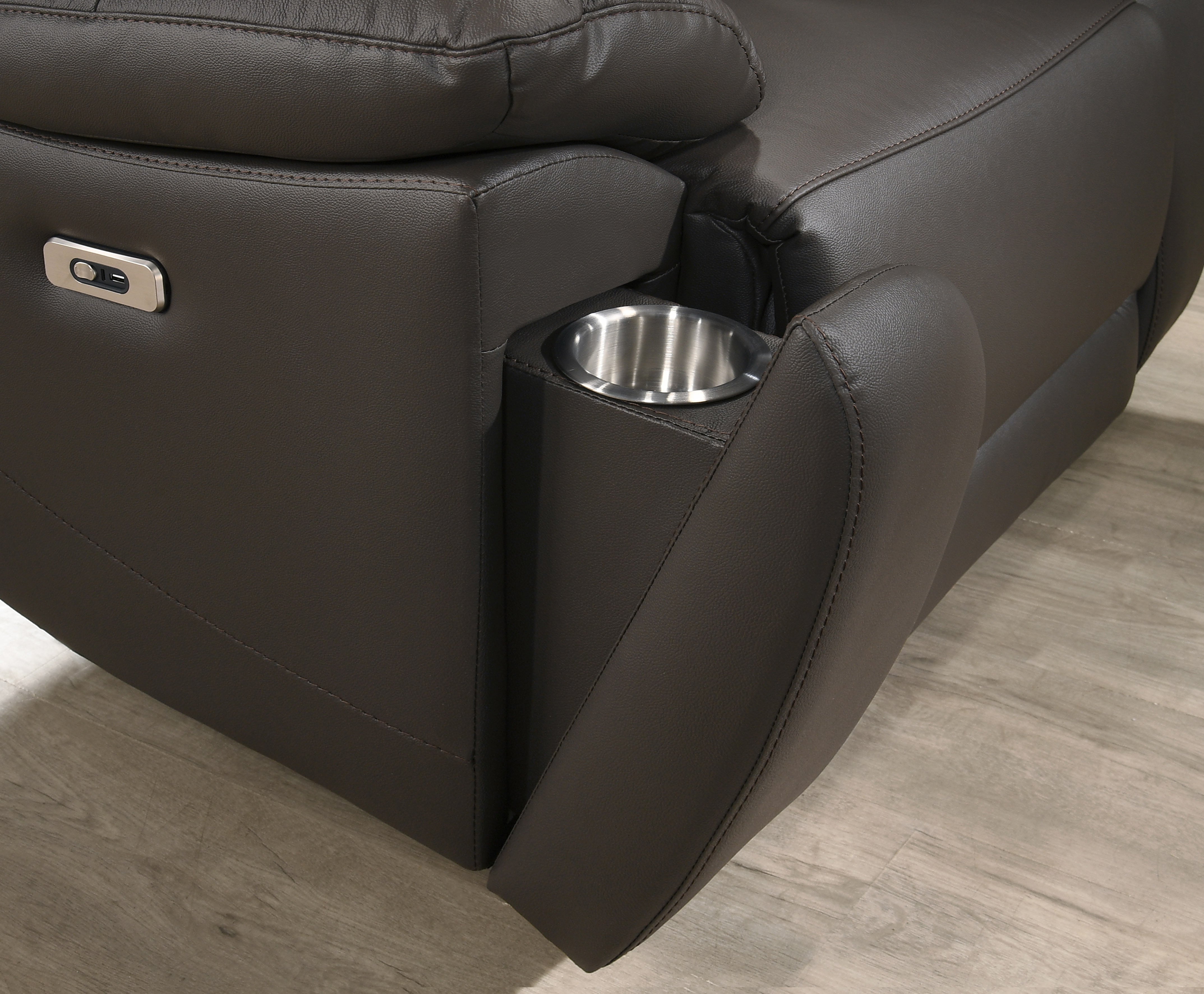 Brown Leather Power Recliner Chair with Cupholders – IF-8160-C Recliner