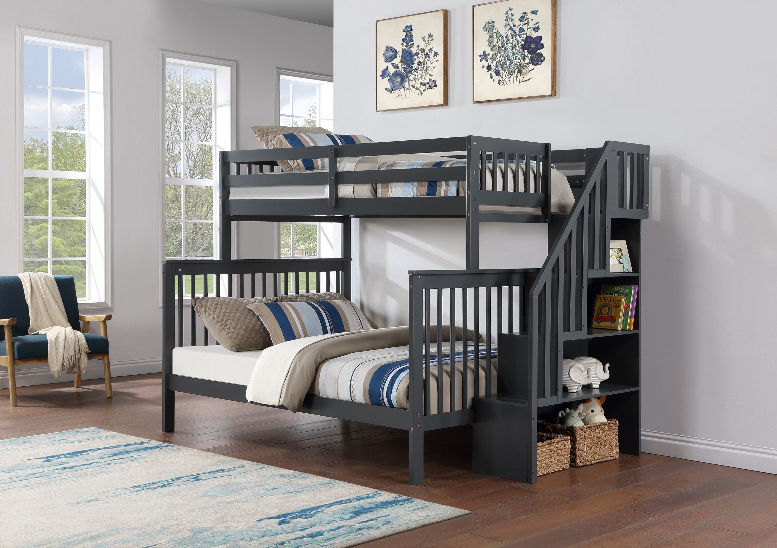 Please note The staircase is Reversible and can be installed on the Left or Right Side Bunk Bed –...