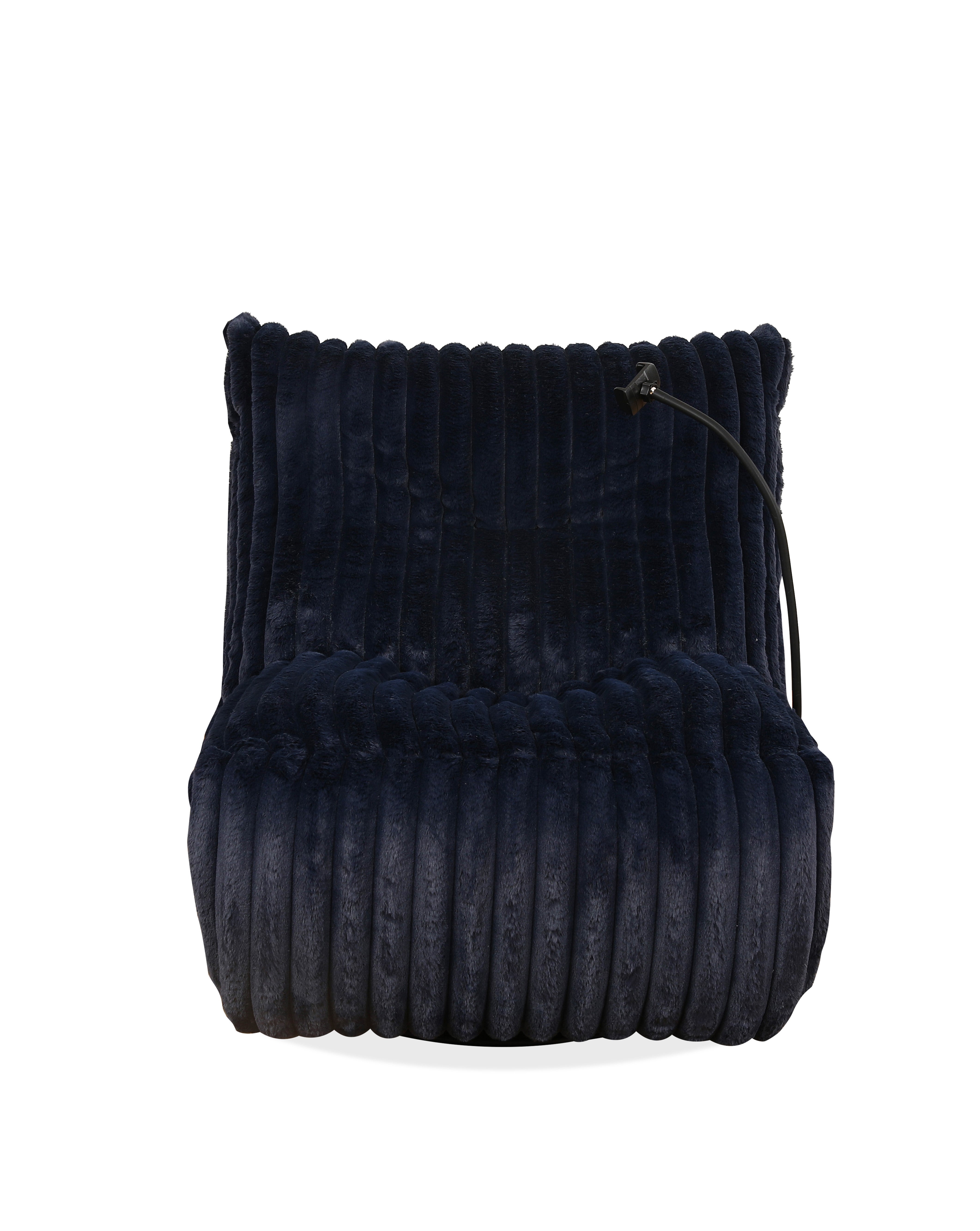 Navy Blue Corduroy Bean Bag-Style Recliner – IF-6306-M Recliner