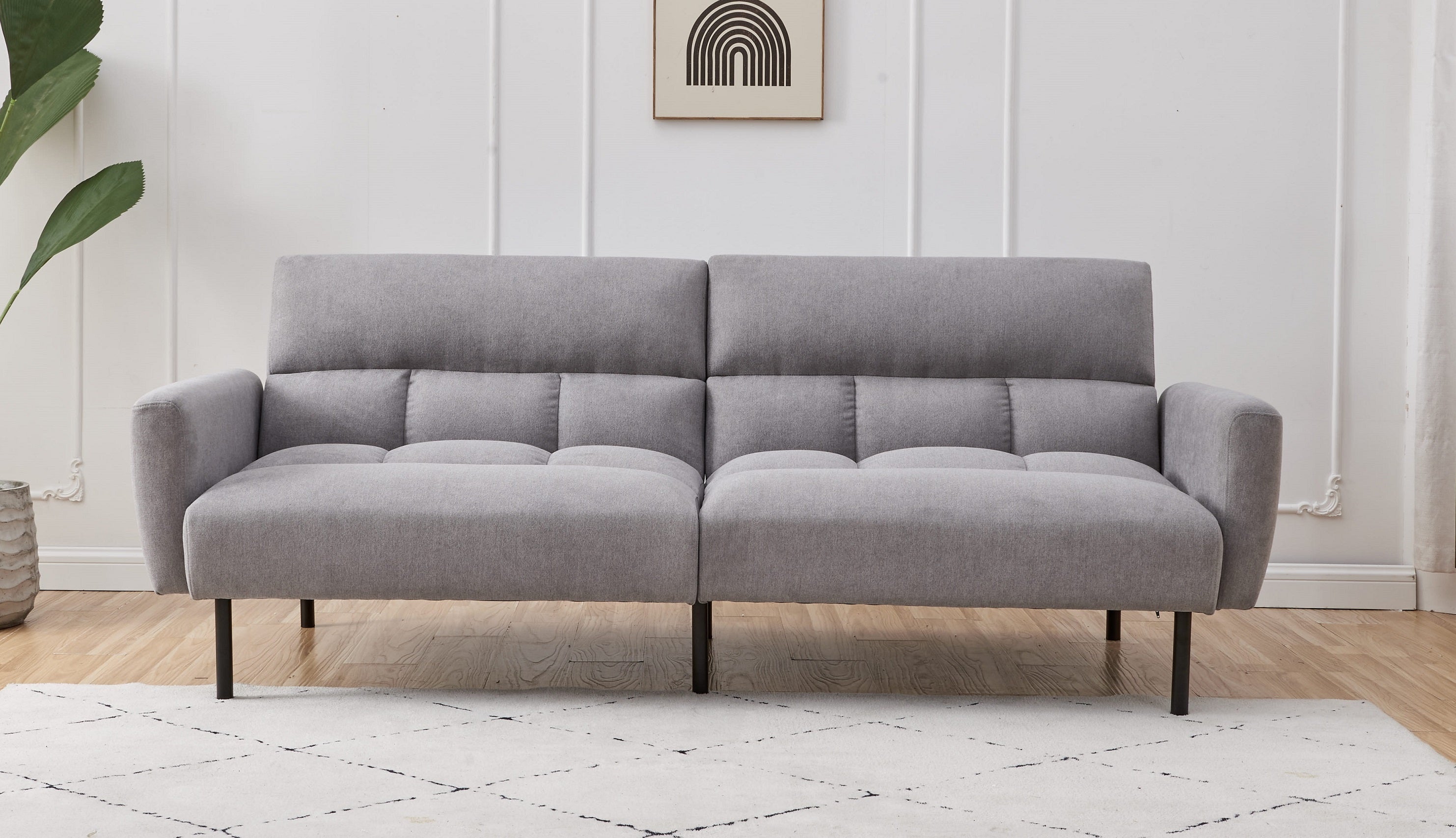 Light Grey Tufted Sofa Bed – IF-8041