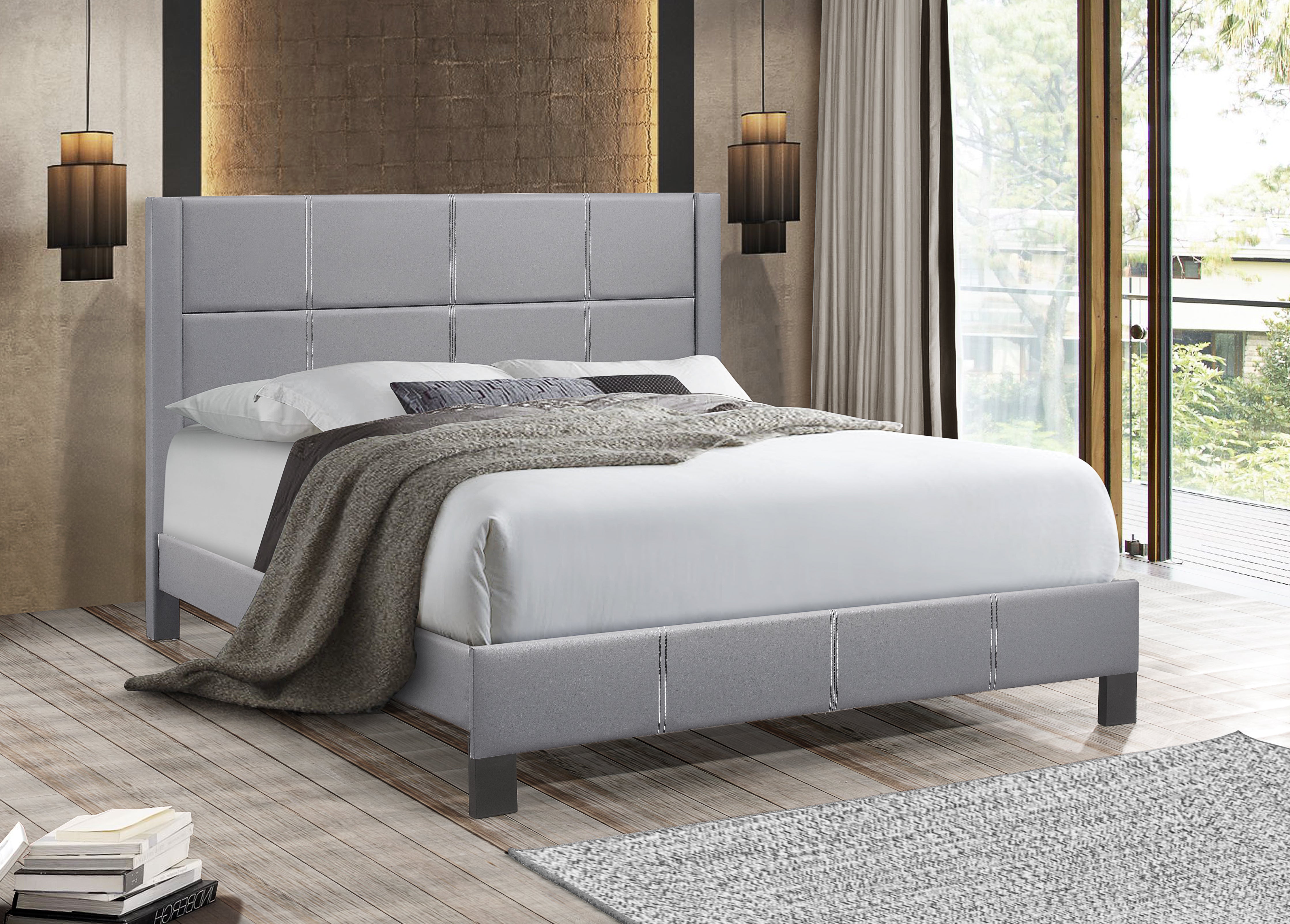 Image of if-5353 - single or double or queen bed - platform bed includes mattress support.