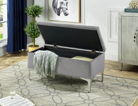 Grey Tufted Storage Bench – IF-6255