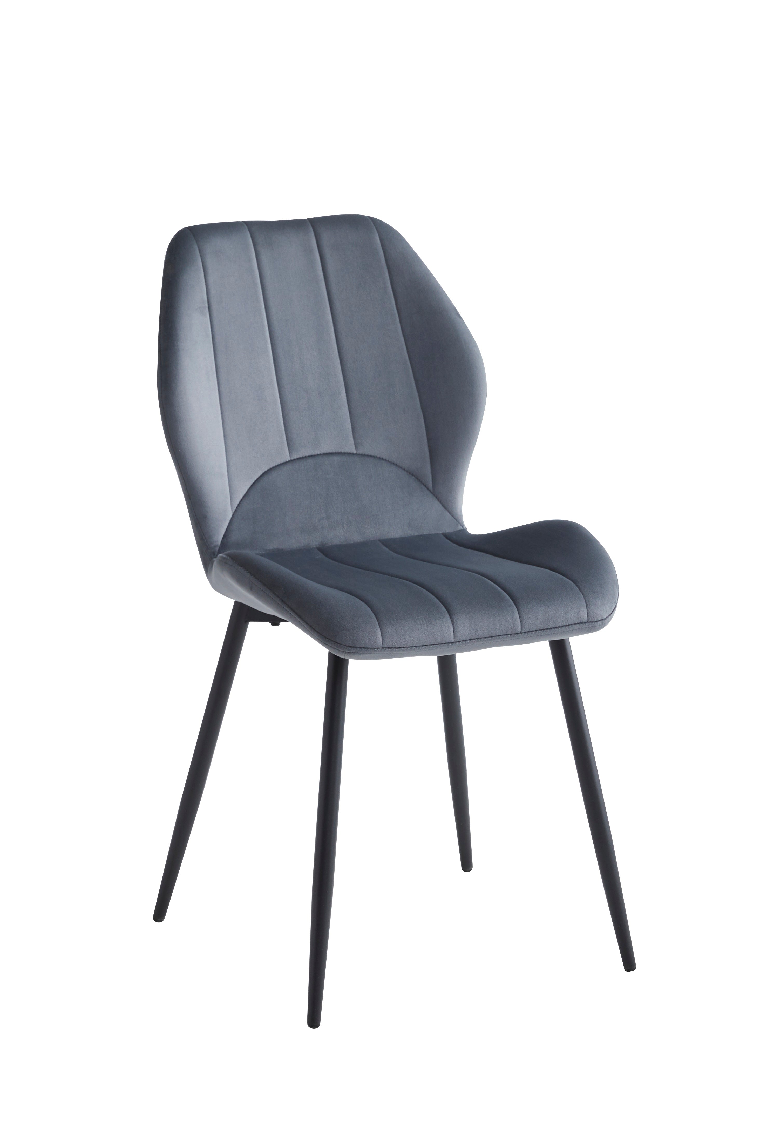 Dark Grey Velvet Chair – C-1536