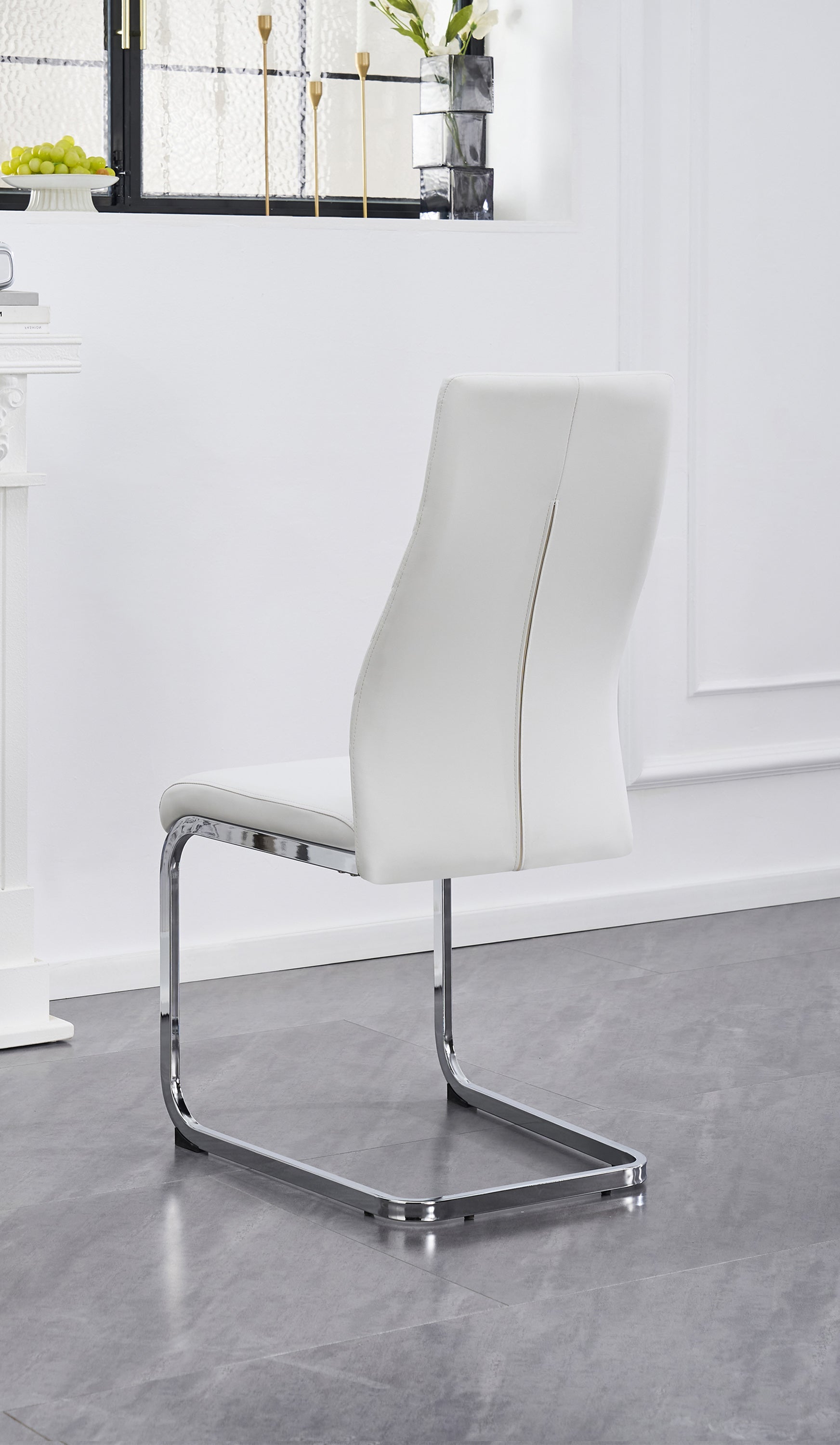 Upholstered in soft White PU Dinette Set – T-1448 C-1575