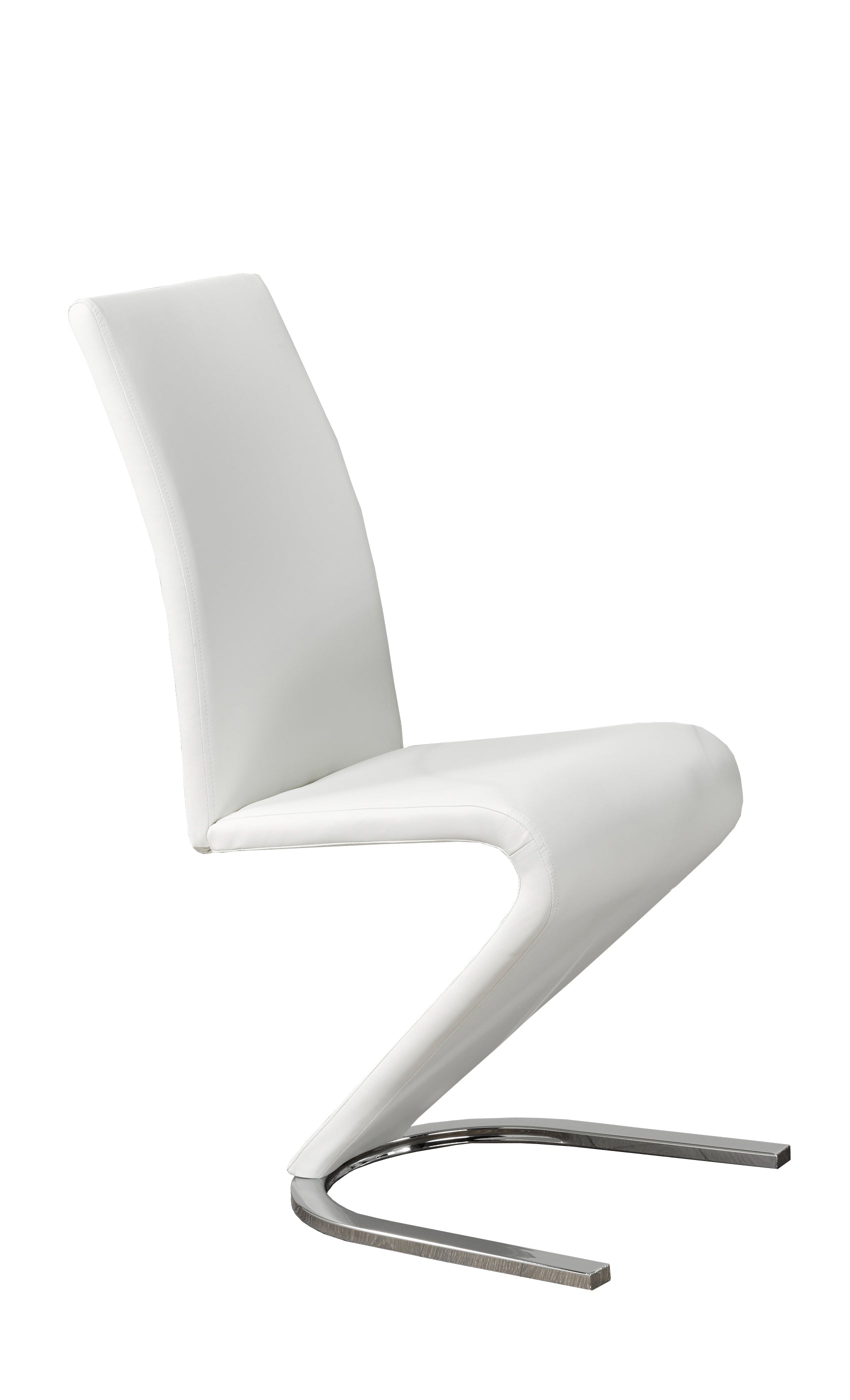 White Curved Faux Leather Dining Chair – C-1786