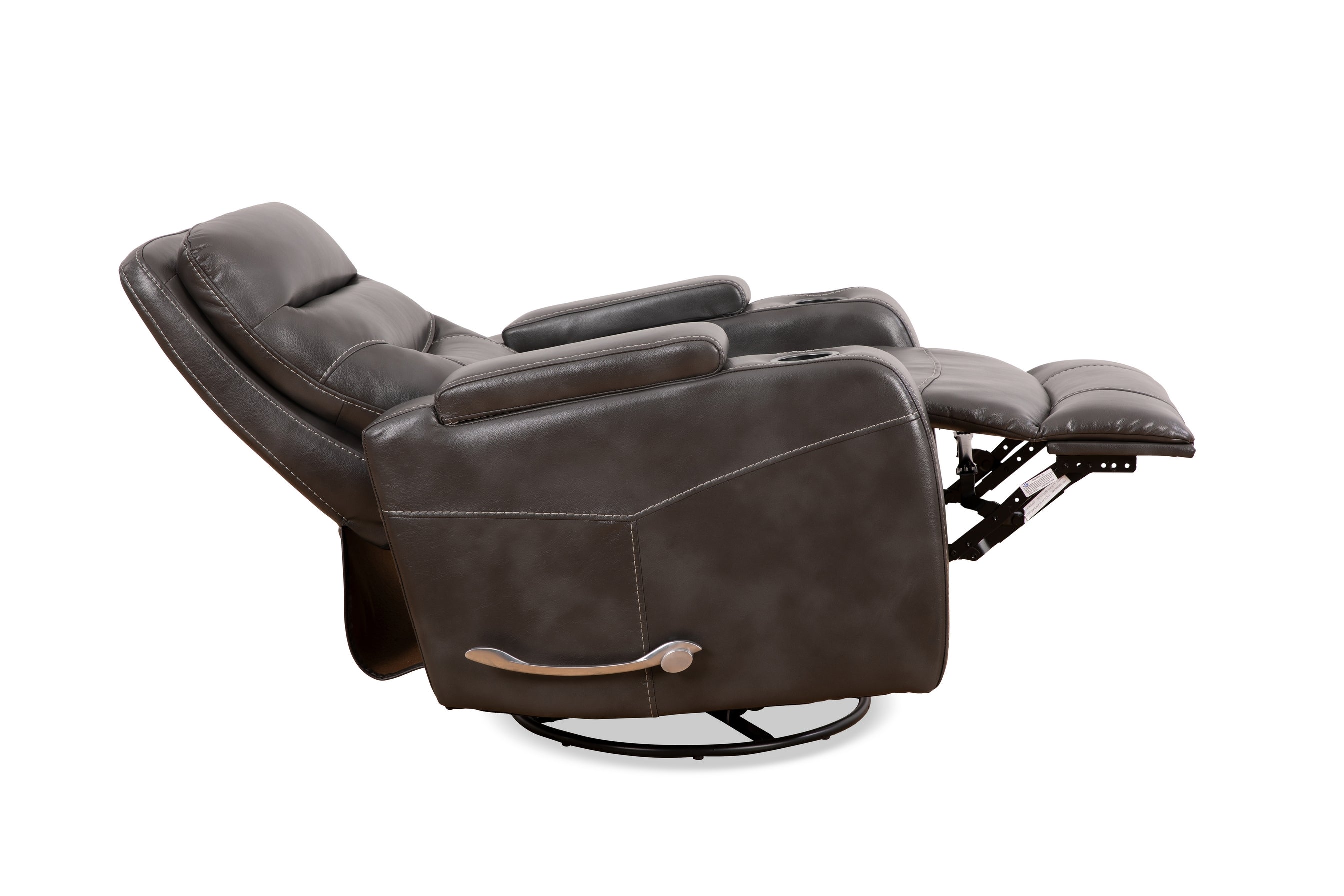 Grey Leather Power Recliner with Cupholder – IF-6312-M Recliner
