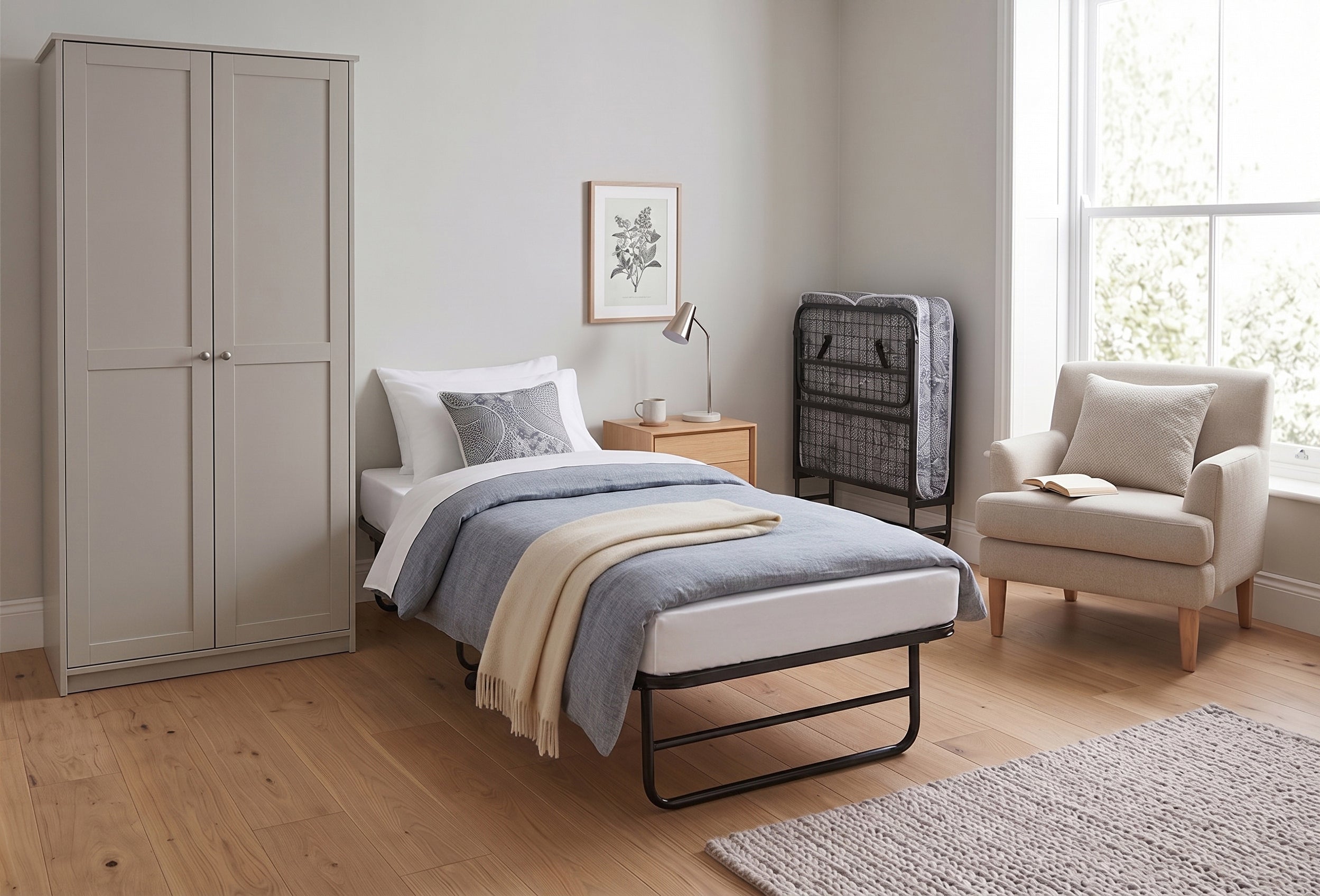 Durable powder-coated steel frame construction Folding Bed – IF-385/386