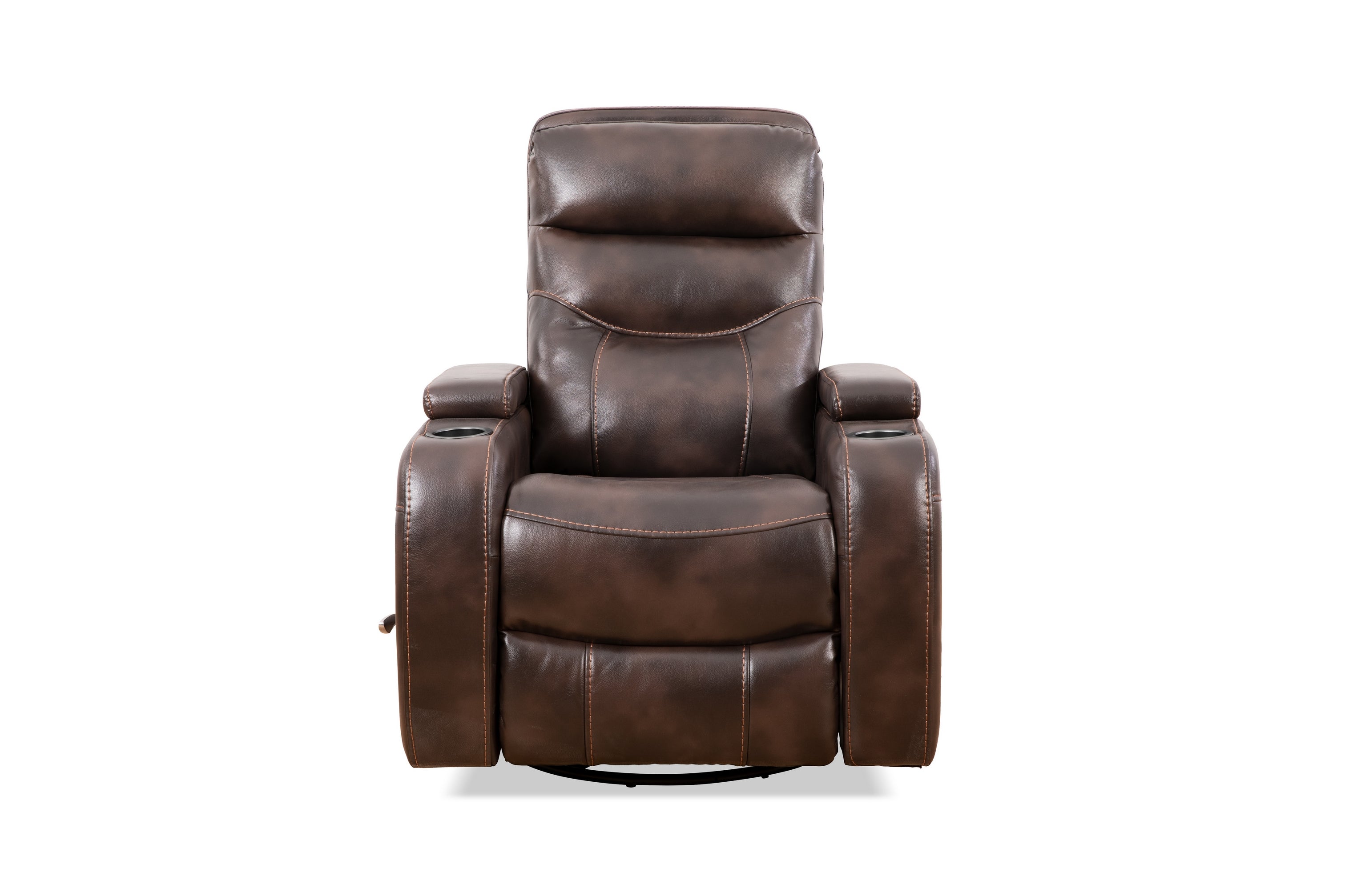 Brown Leather Power Recliner with Cupholder – IF-6311-M Recliner