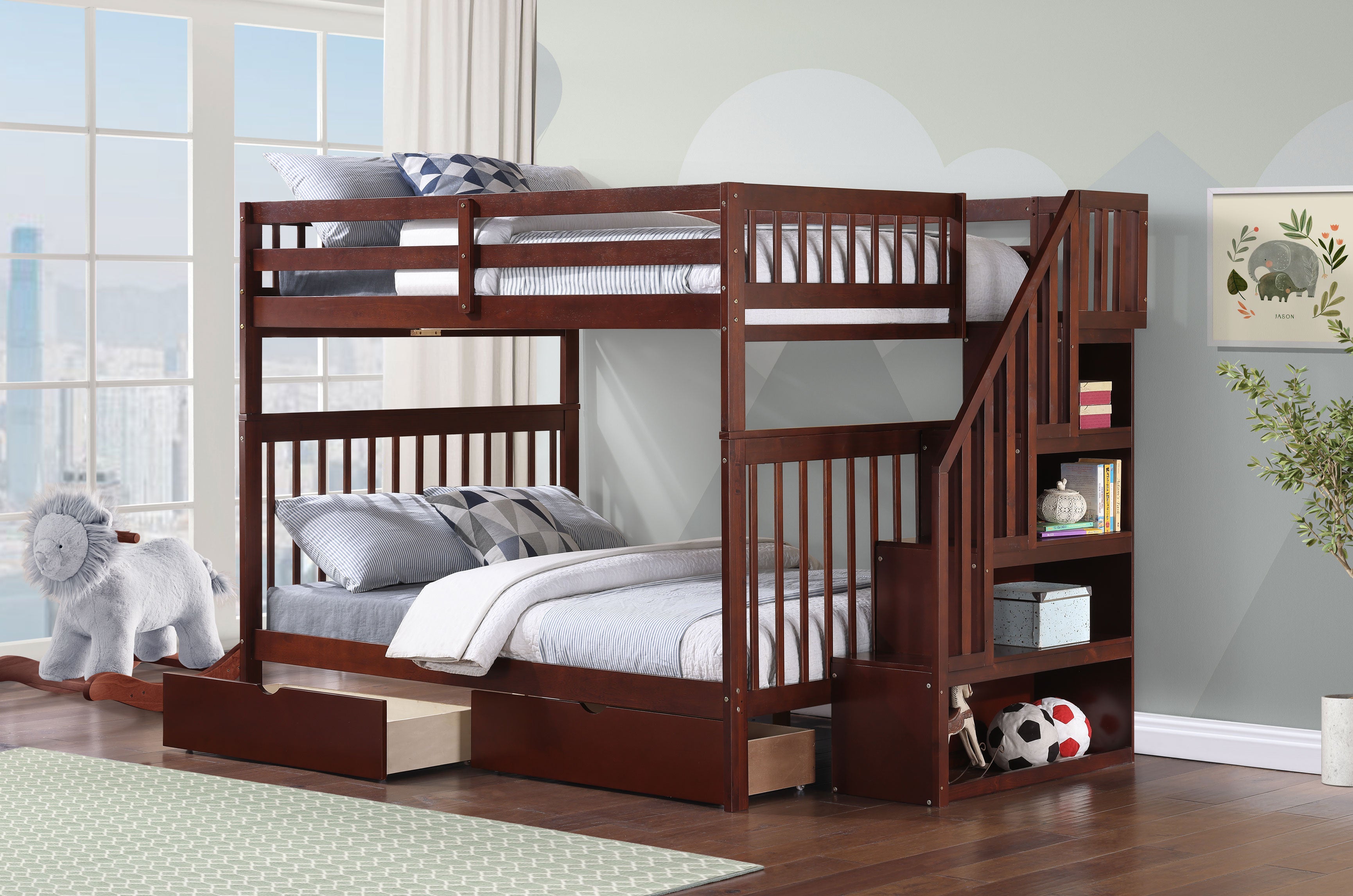 Please note The staircase is Reversible and can be installed on the Left or Right Side Bunk Bed –...