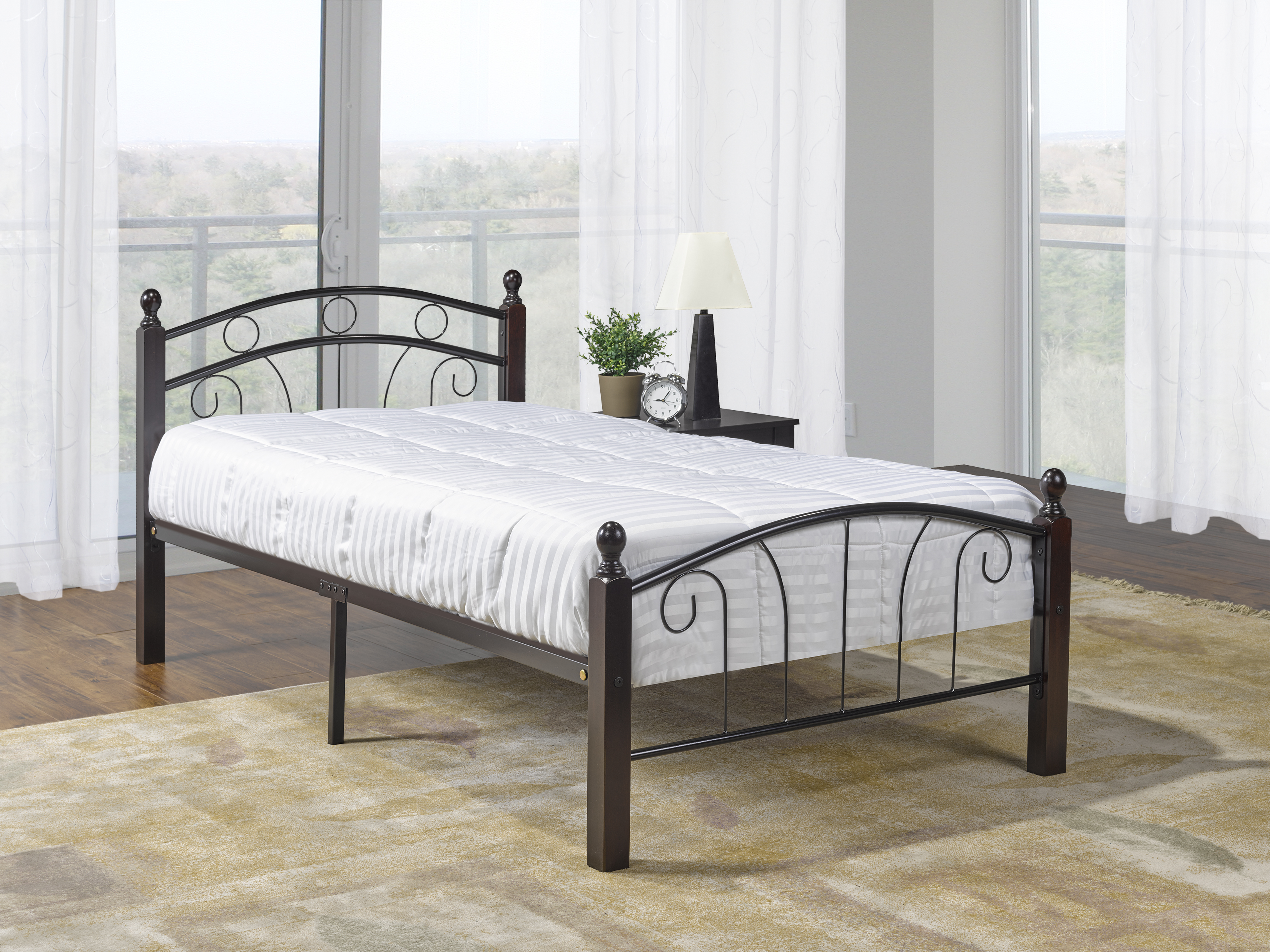 Image of if-128 - single or double or queen bed - platform bed includes mattress support.